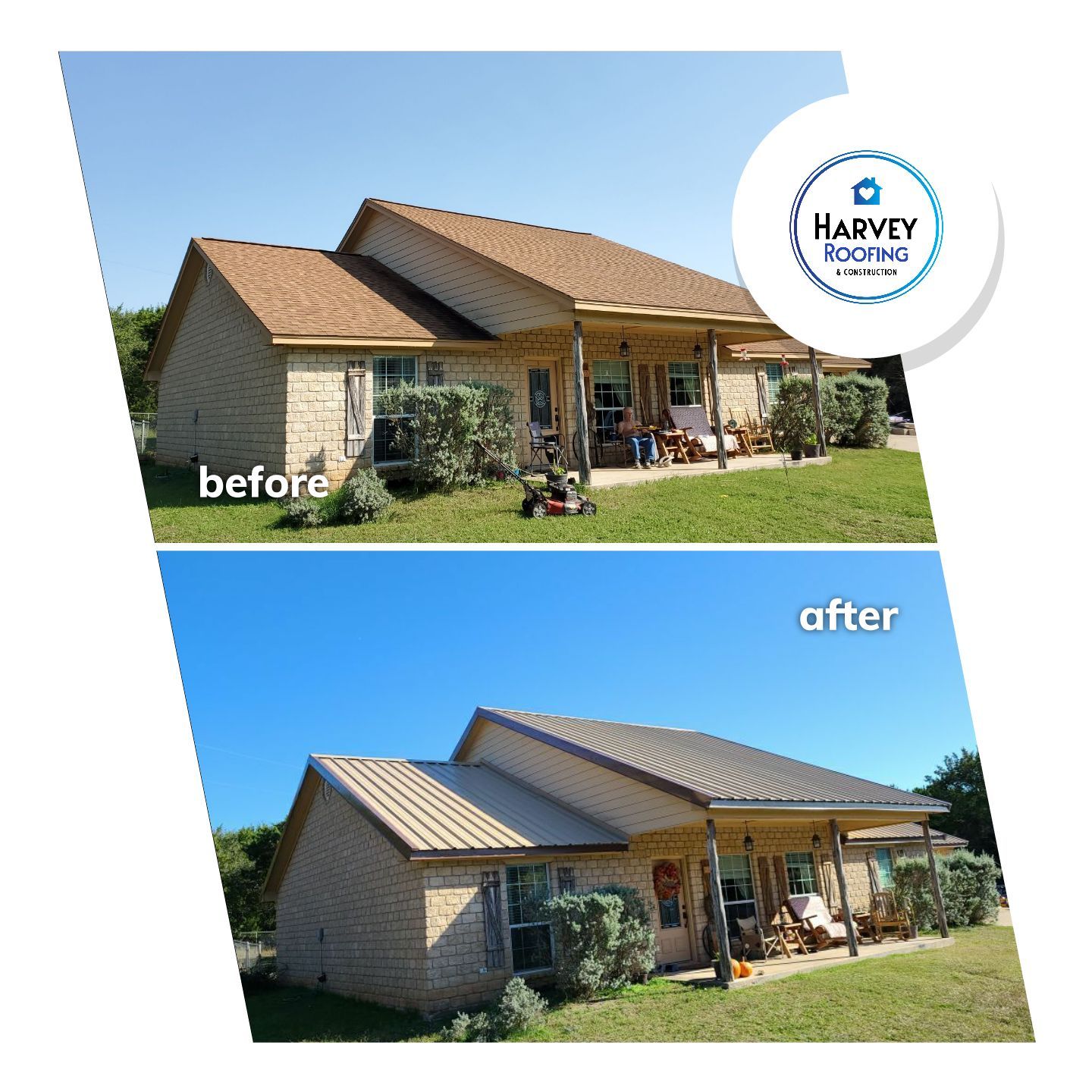 Residential Roofing Installation using PBR Metal Roof by Harvey Roofing & Construction