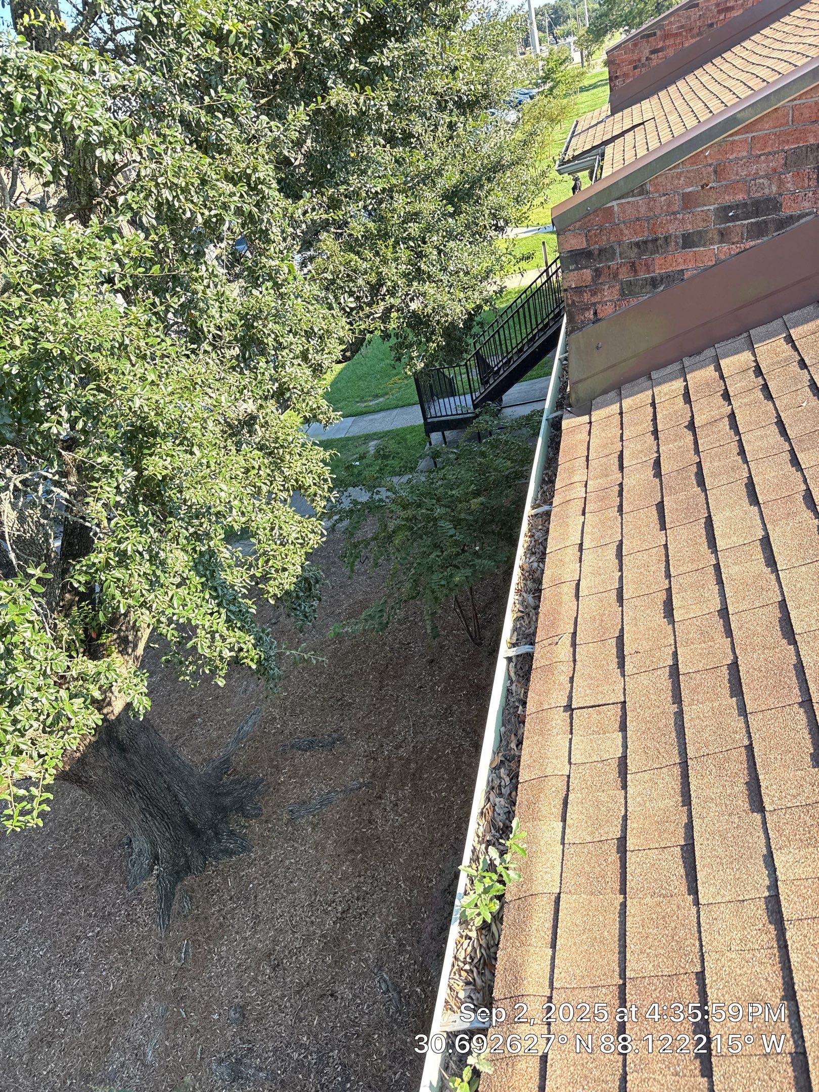 HOA gutter cleaning before photo