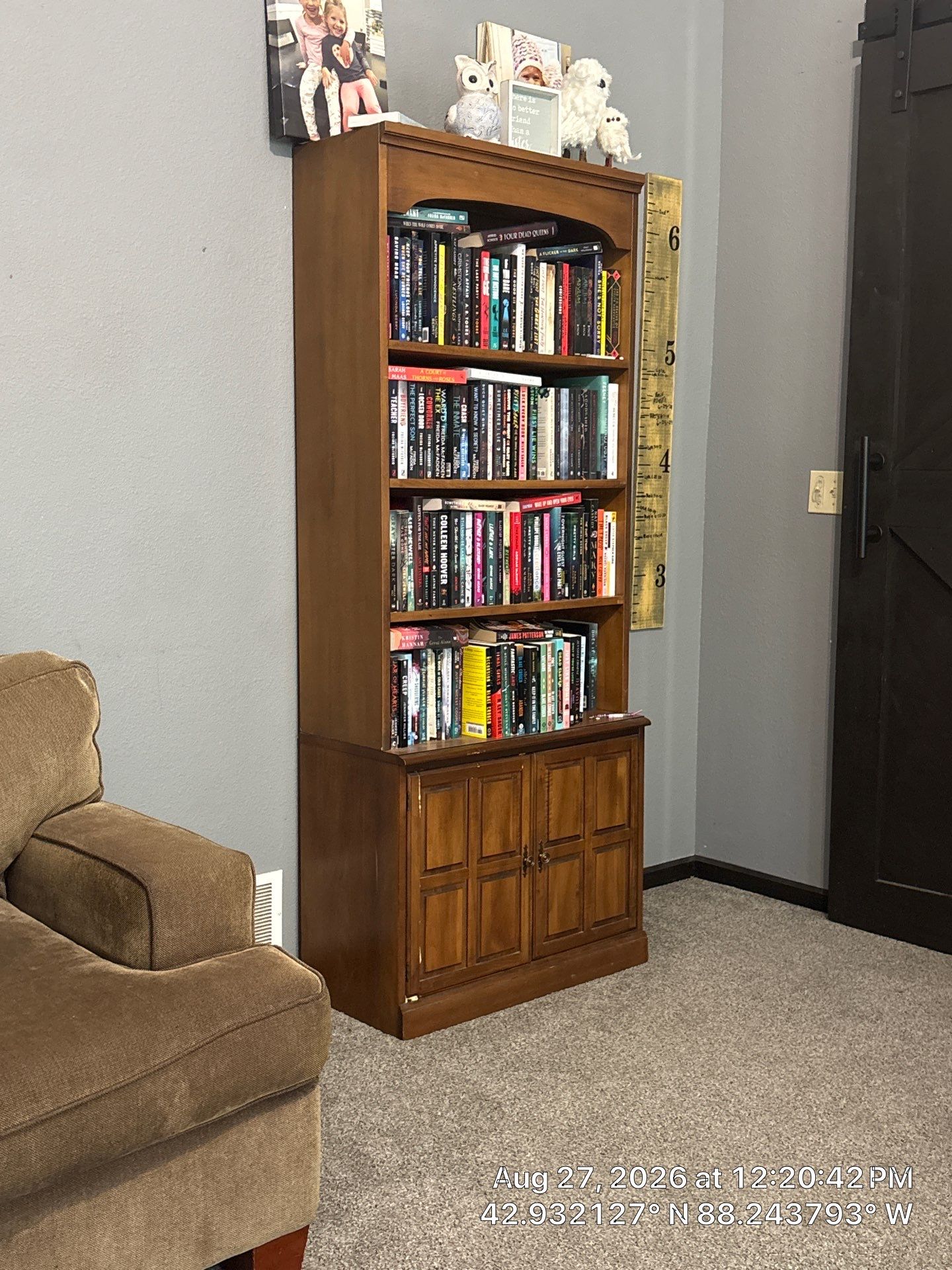 Dark-Stained Wood Sliding Barn Door Installation in Waukesha by CompanyCam Sales Demo