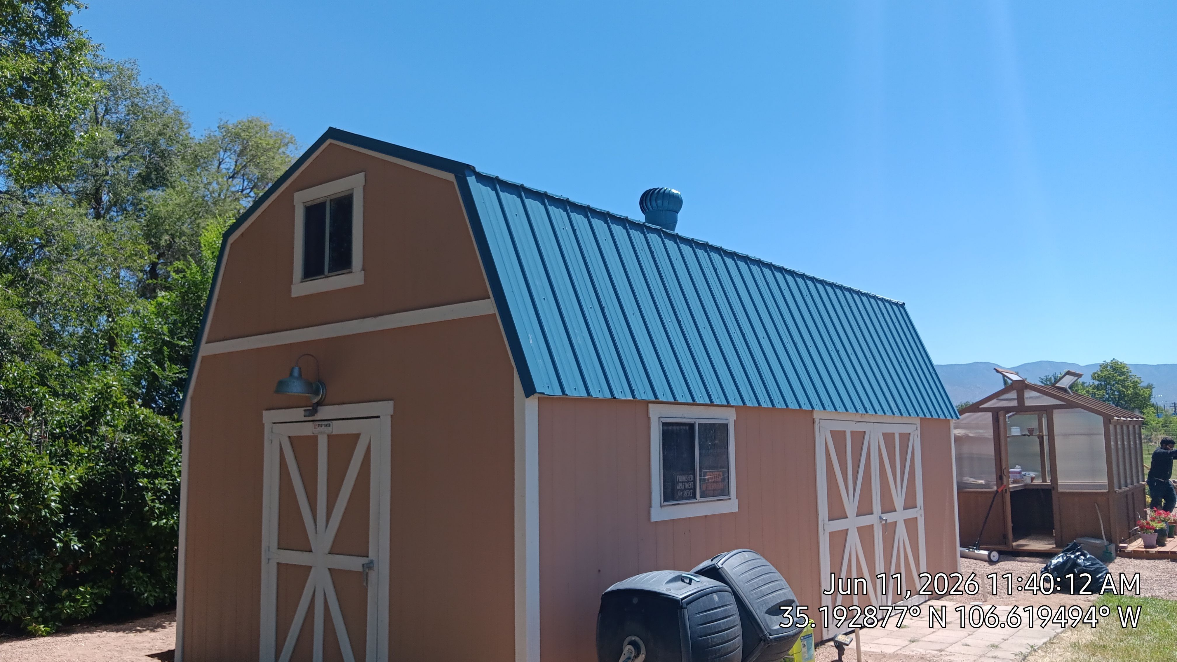 Hawaiian Blue metal Shed roof makeover in the North Valley by Doyle Roof Masters Inc