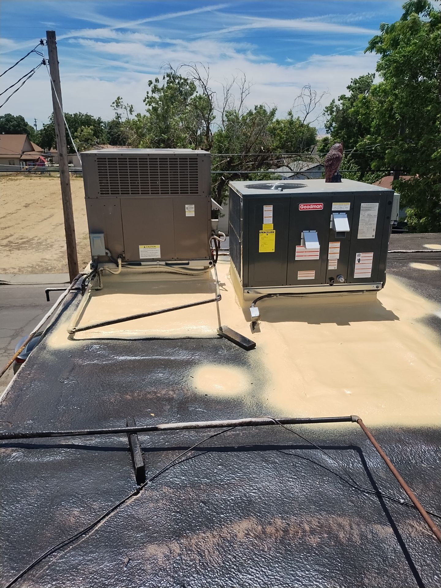 Foam Refurbish using General Coatings acrylic coatings and spray foam by Straight Edge Roofing Inc