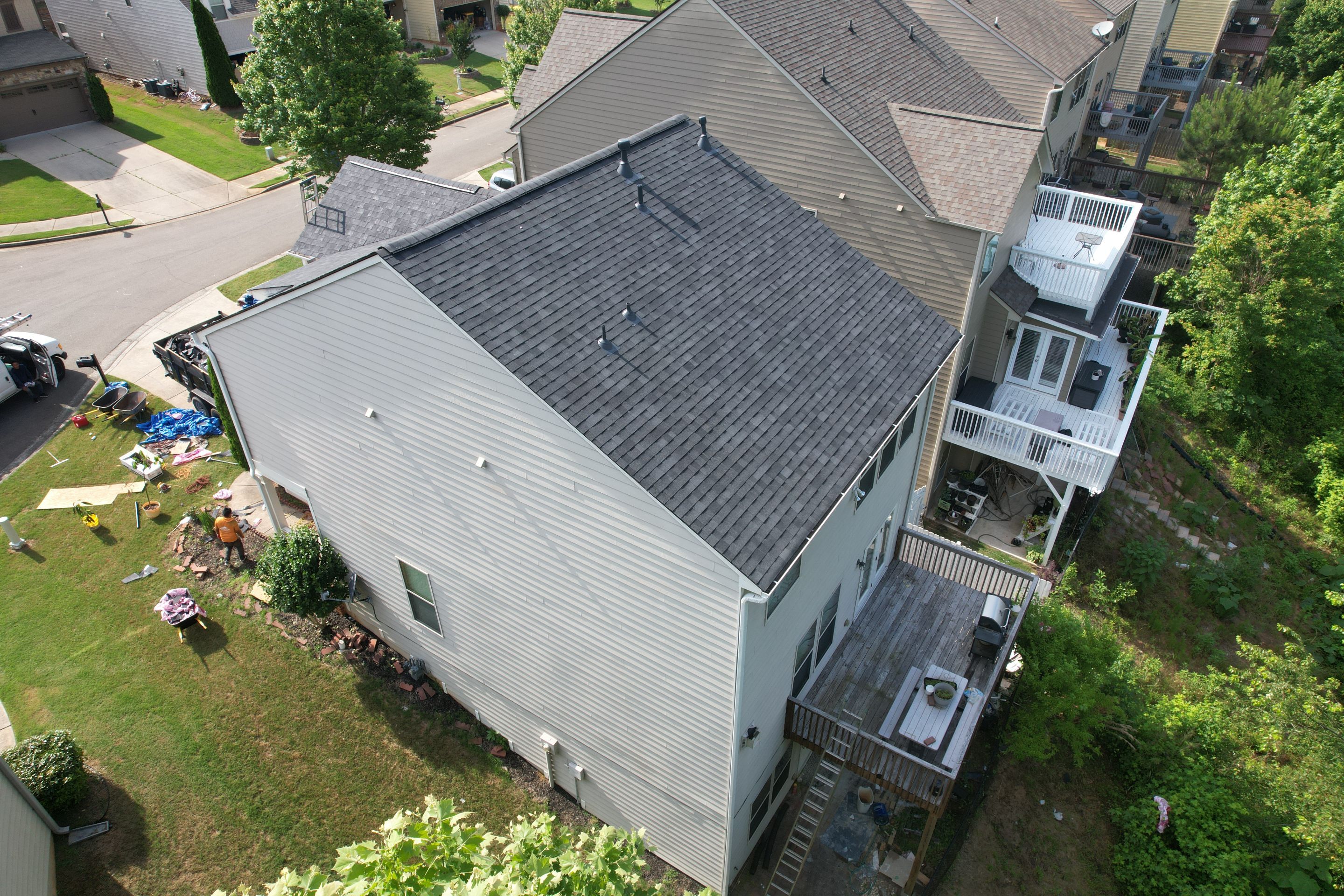 Residential Roof Replacement using Owens Corning Trudef Twilight Black by Inspector Roofing and Restoration