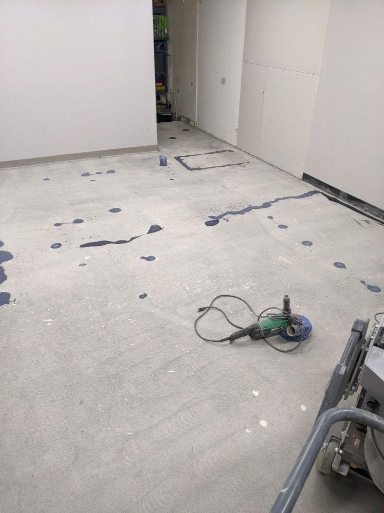 Commercial Flooring using Solid Haze Grey by Croc Coatings, LLC