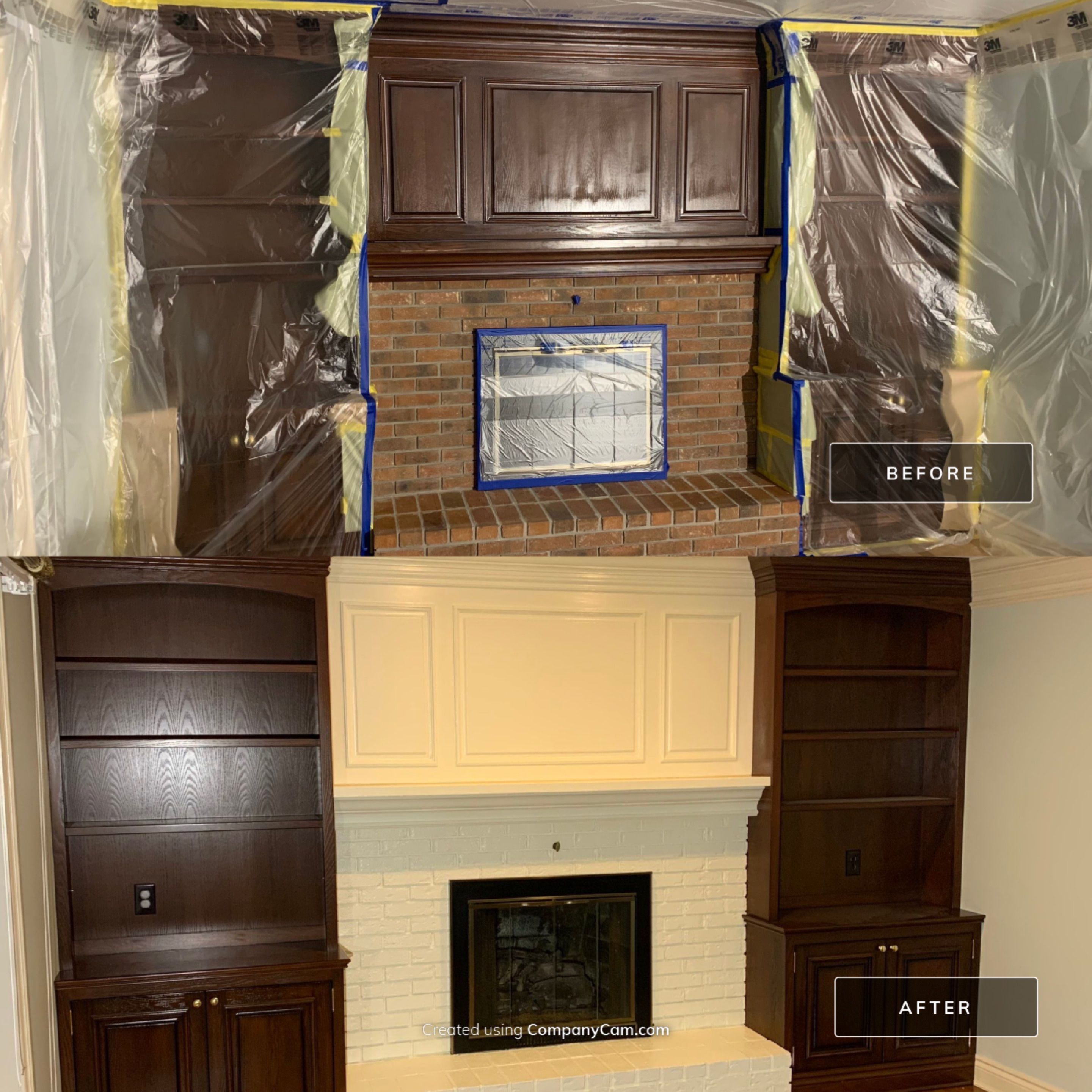 Fireplace/Mantle and Painting Stenciled Walls by Empire Painting Services, LLC
