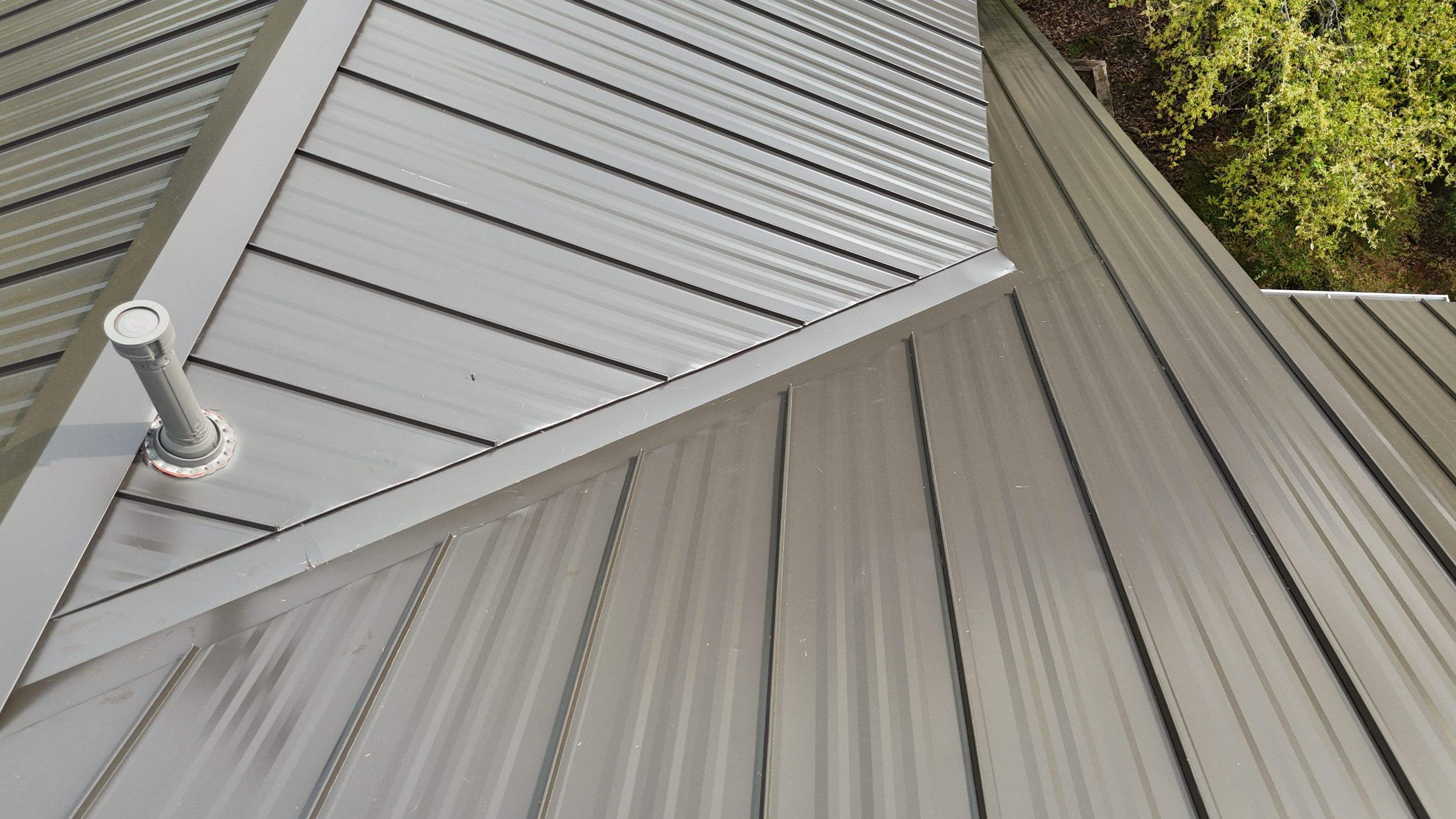 Dark Bronze - L&A Standing Seam with Striations by RoofsOnly.com