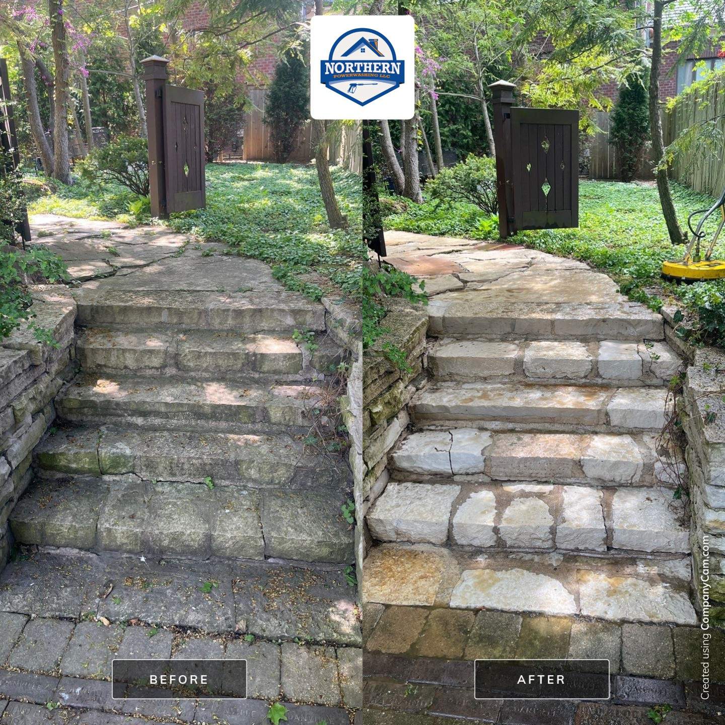 Glencoe, IL brick paver cleaning and stone cleaning by Northern Power Washing LLC.