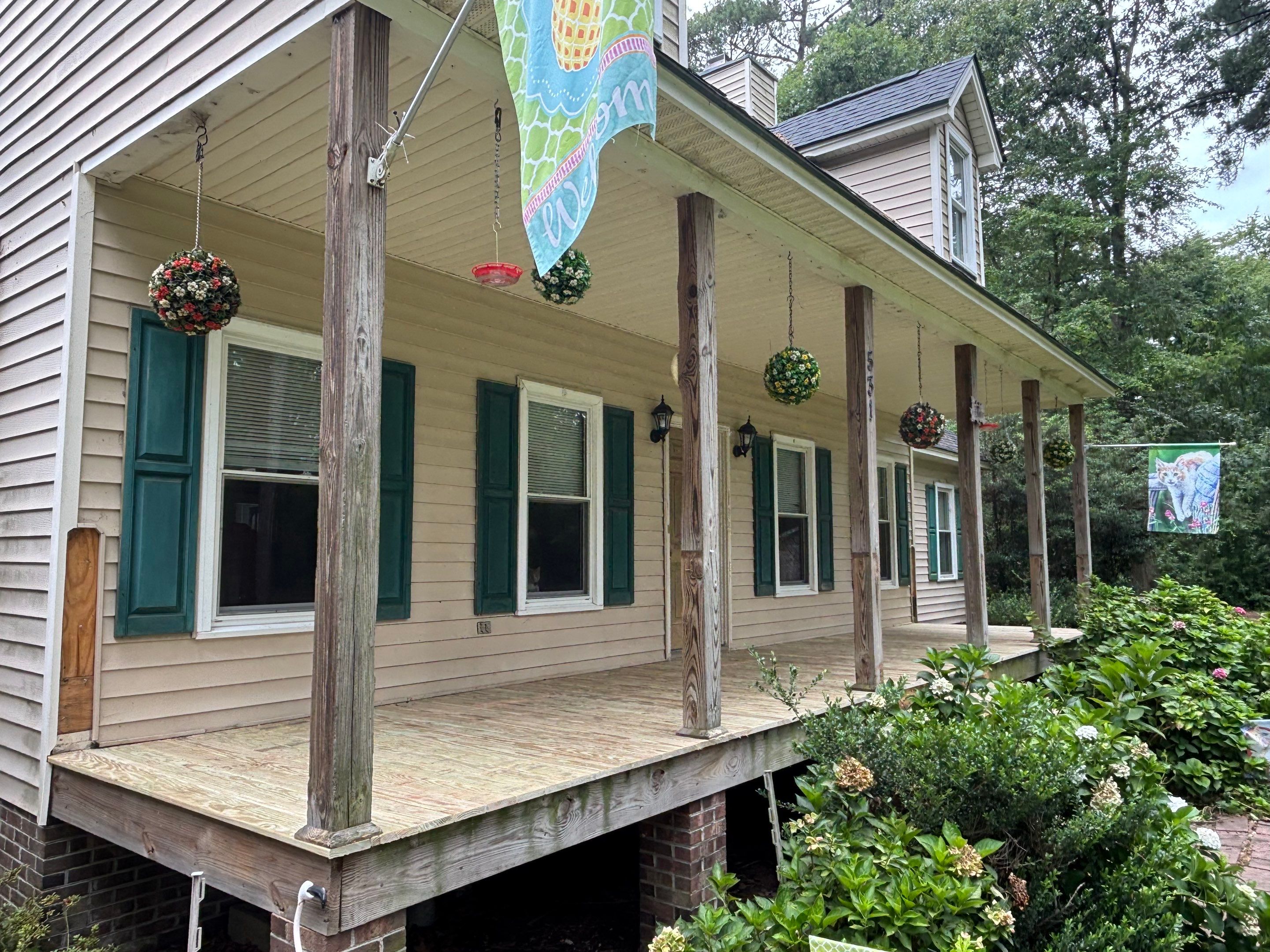 Front Porch Deck Resurfacing and Wood Stair Installation in Battleboro by The Remodeling Company