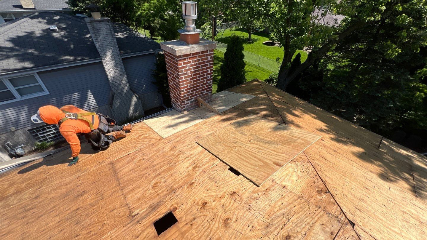 Architectural Shingle Roof Replacement on Darien Brick Residence by Pro Home Services Inc