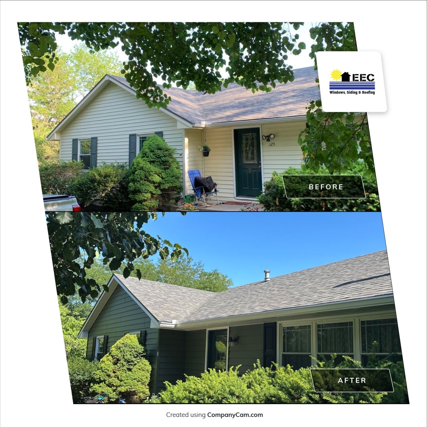 New Craneboard Siding on this Platte City, Mo home  by EEC  Windows, Siding & Roofing 