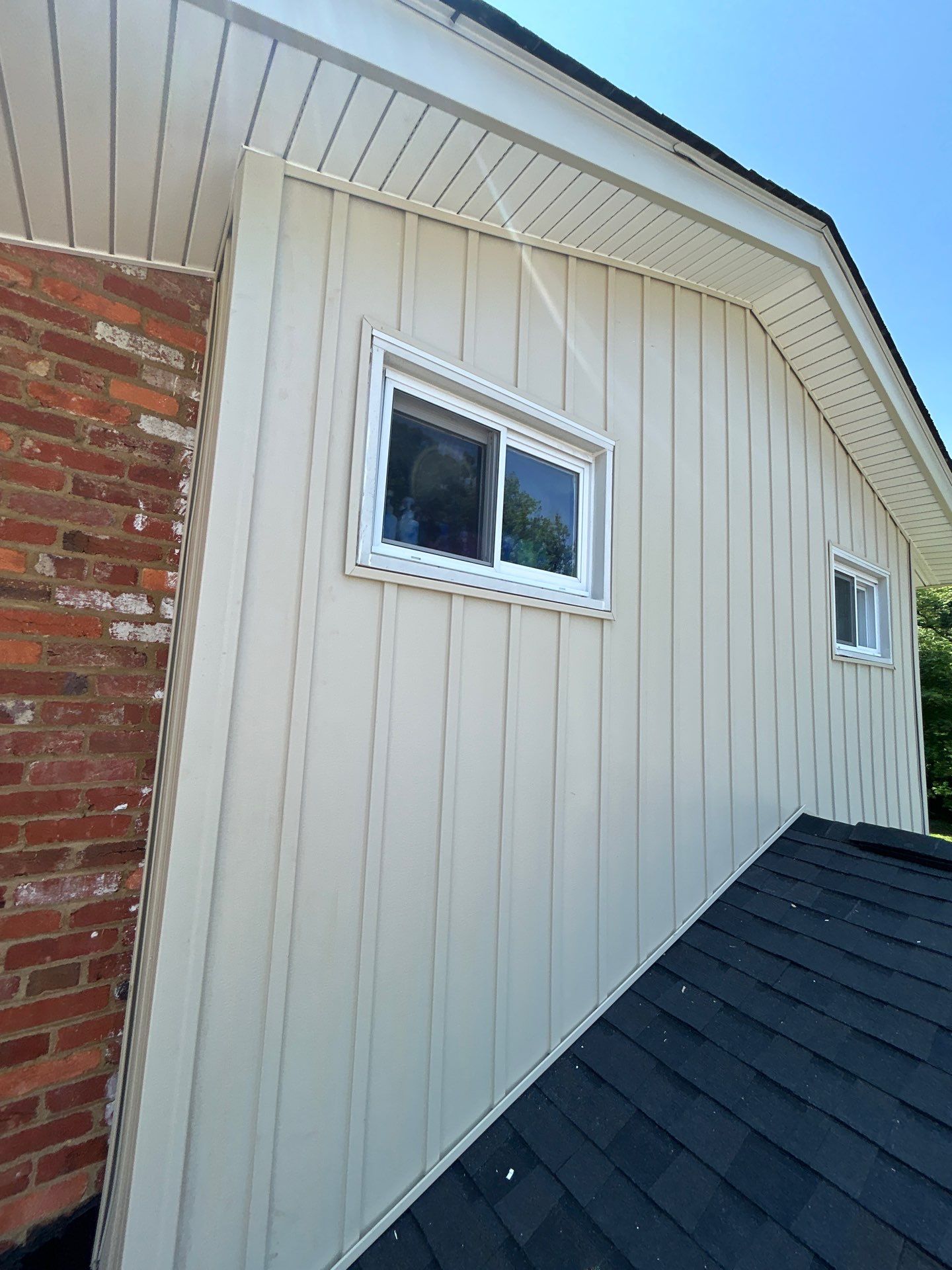 Fairfax: Residential Siding Replacement with CertainTeed 8" Board and Batten Siding in Desert Tan by RM Banning, Inc.