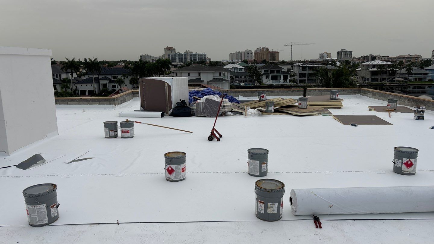 Residential Install of Flat TPO by International Roofing