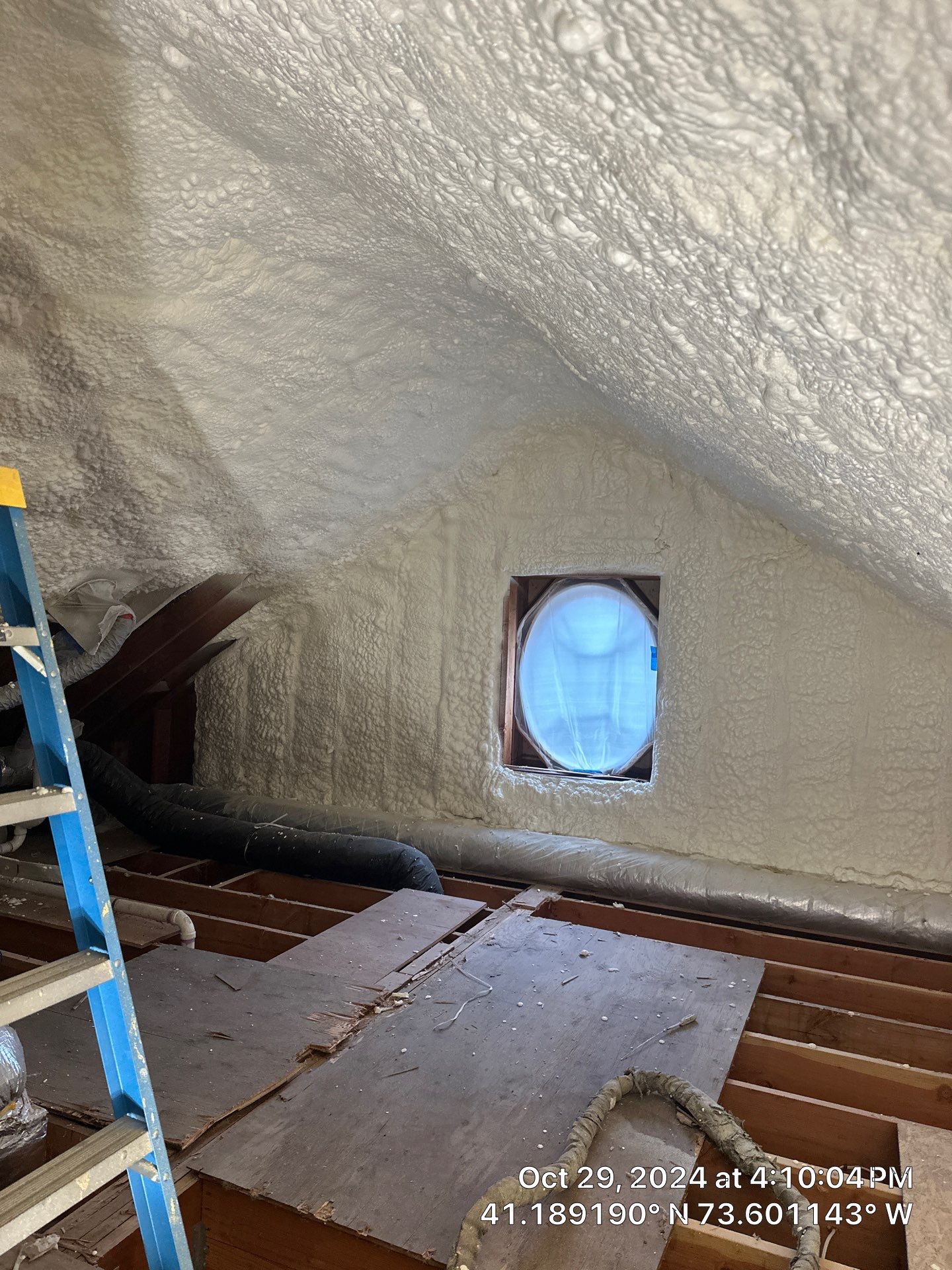 Attic Insulation using open cell spray foam by NYS Foam & Energy