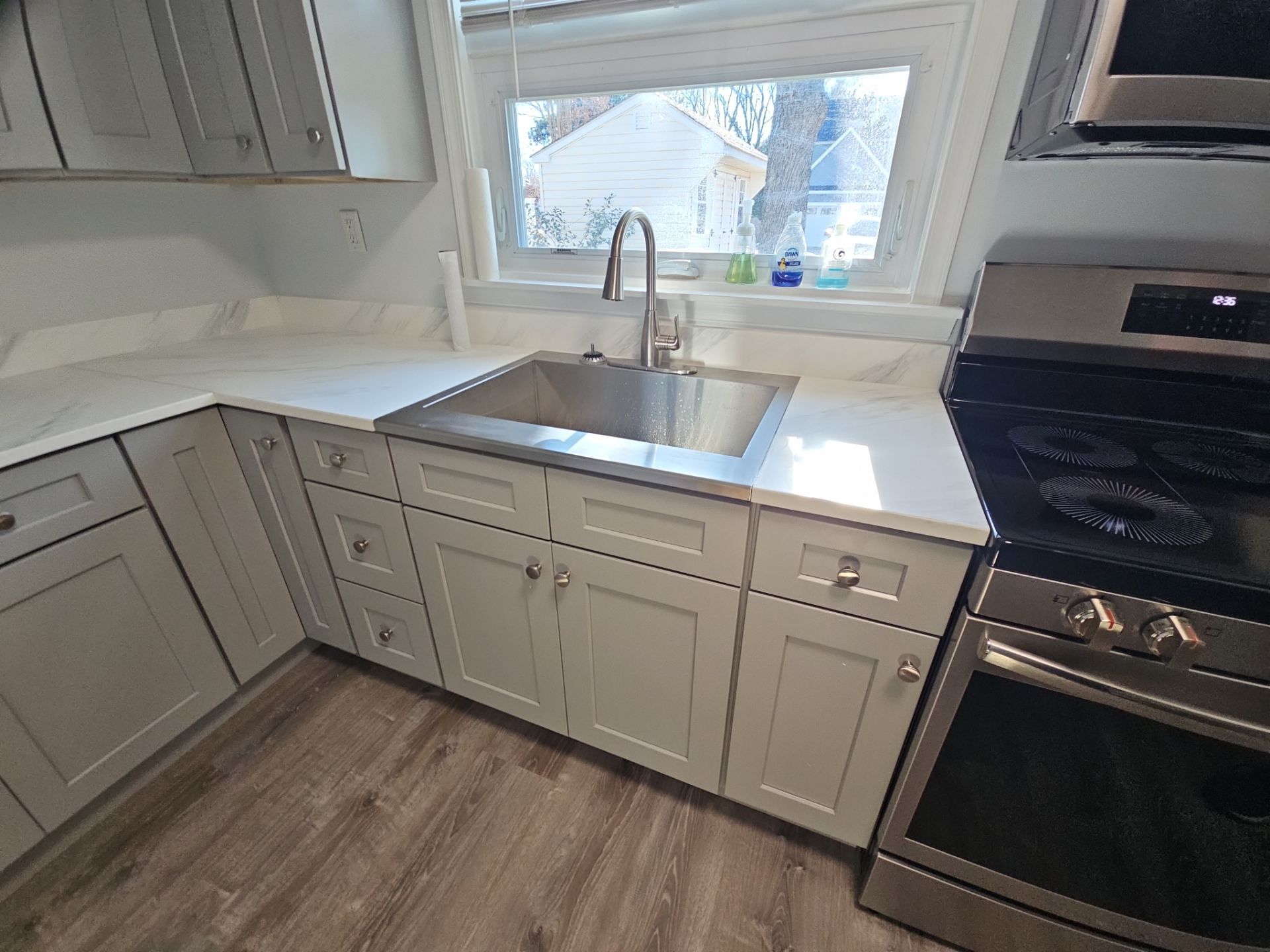 Kitchen and living area remodel by Window Depot of Annapolis