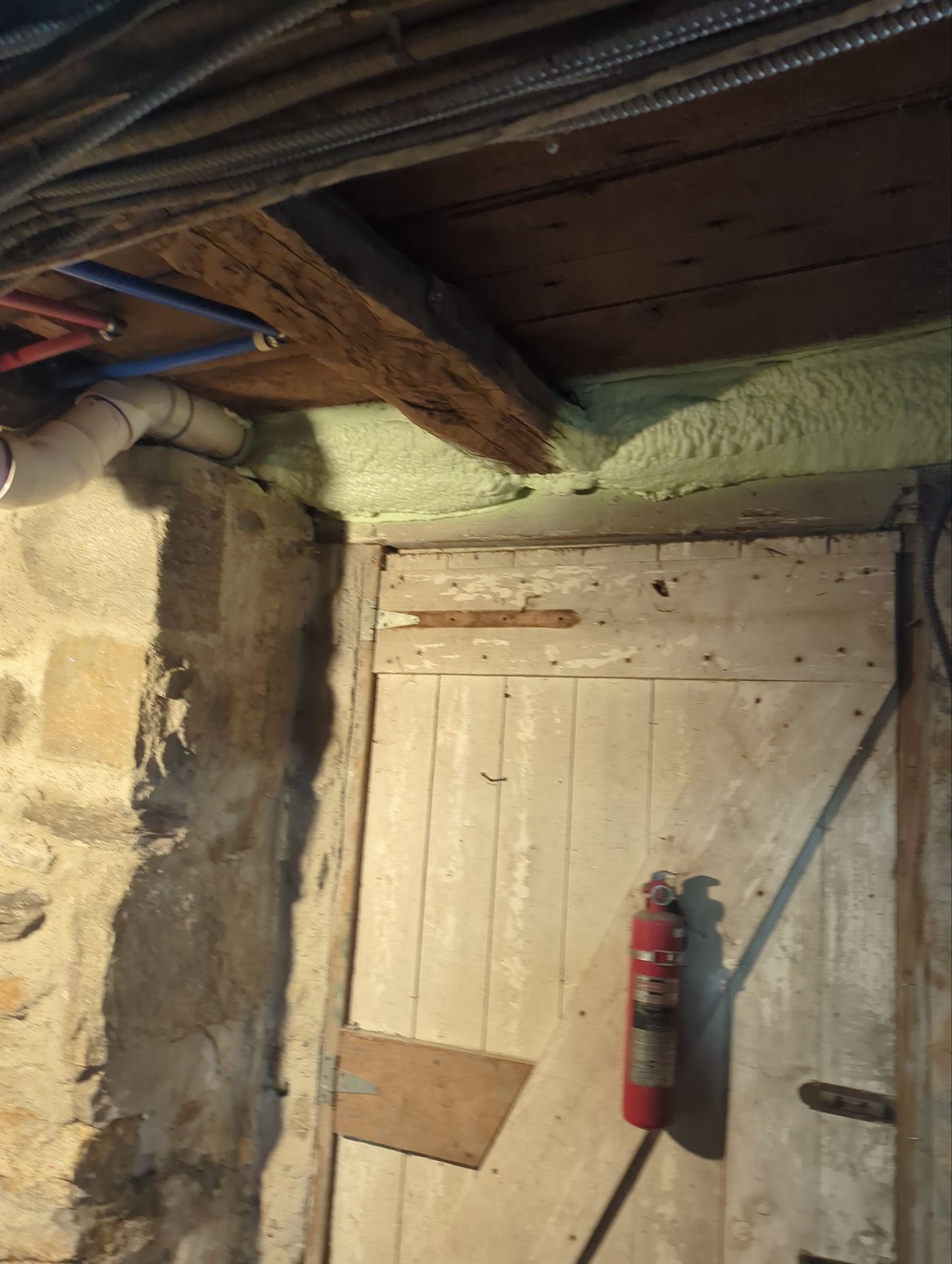 Rim Joist using Closed Cell Spray Foam by NYS Foam & Energy