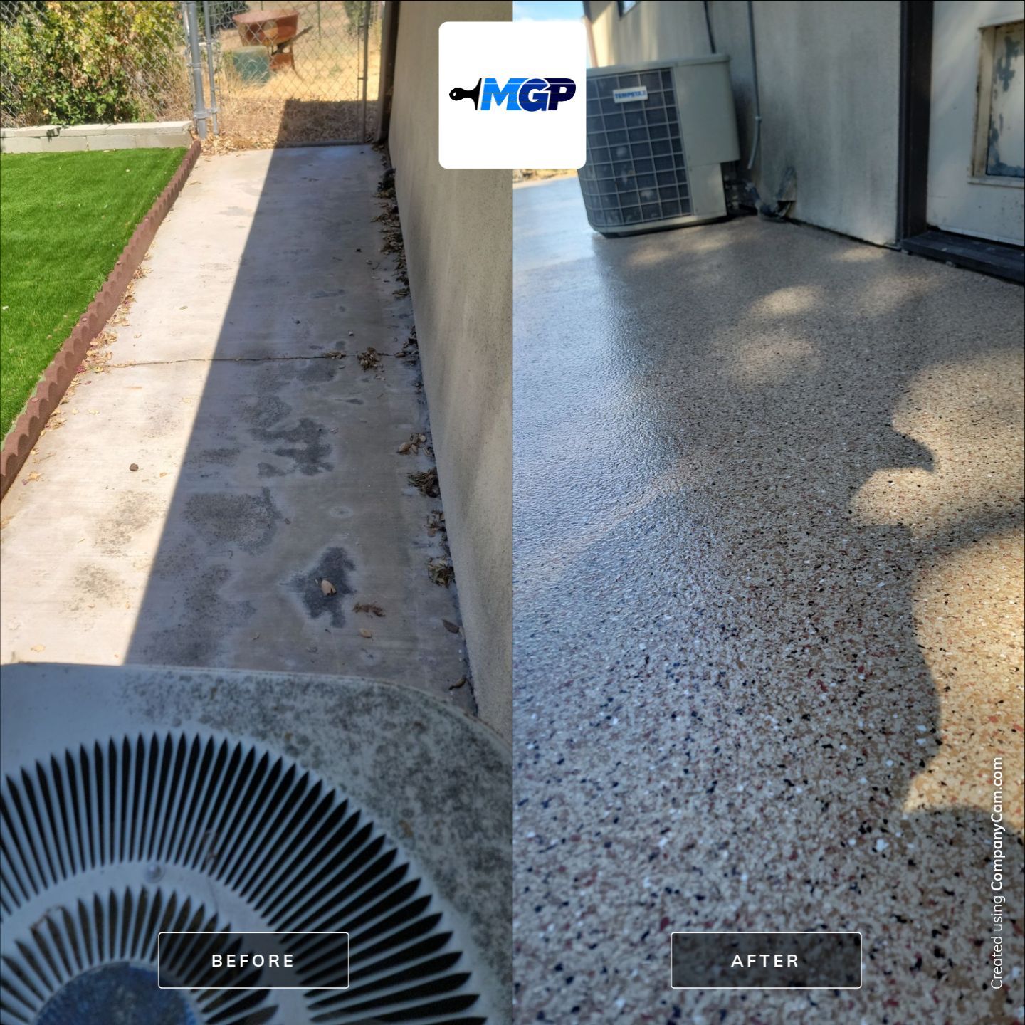 Pecan Concrete Coating for Atascadero Porch and Walkways by MGP Coatings