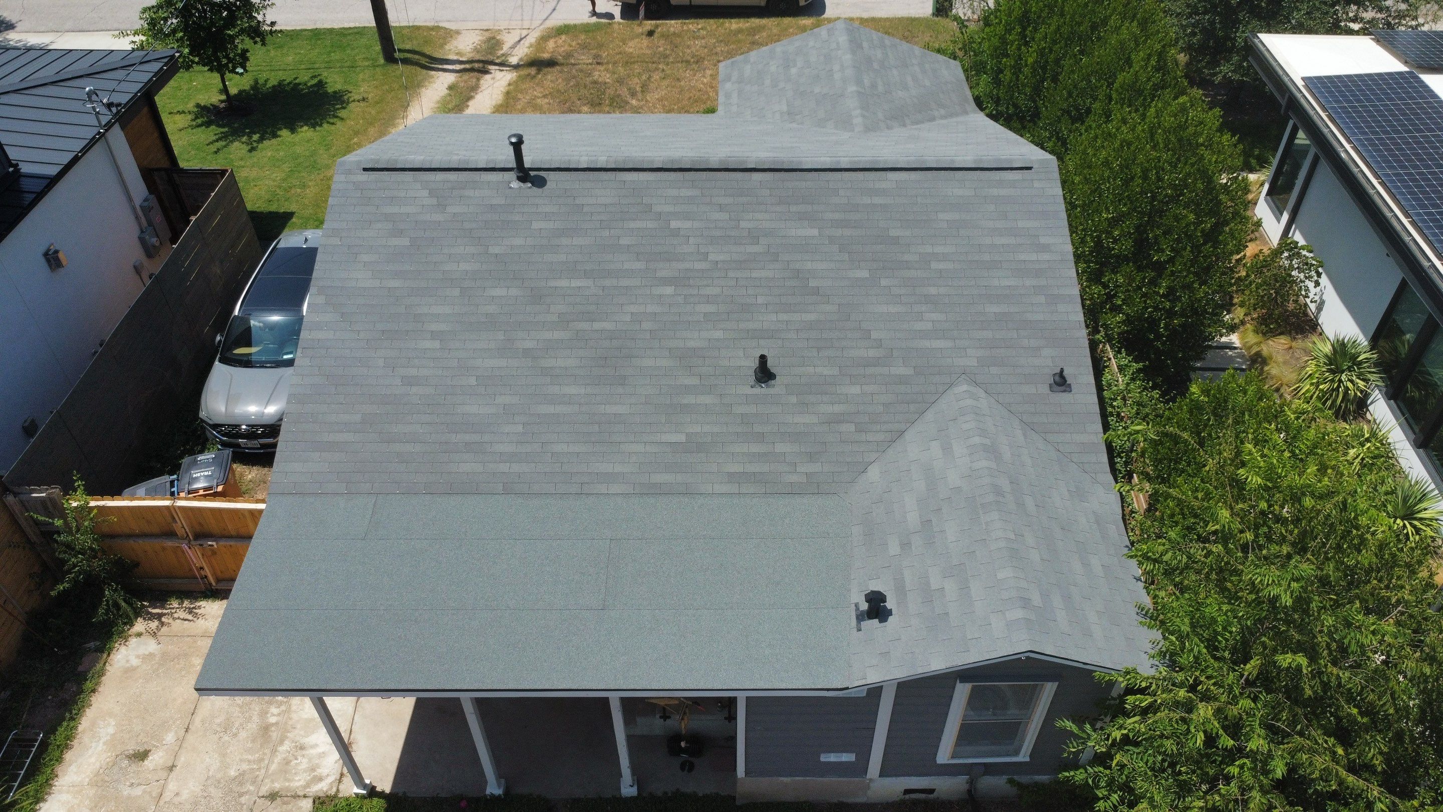Full Roof Replacement – Main Home + Guest House | Estate Gray Shingles | Austin, TX by Kstylez Roofing & Construction