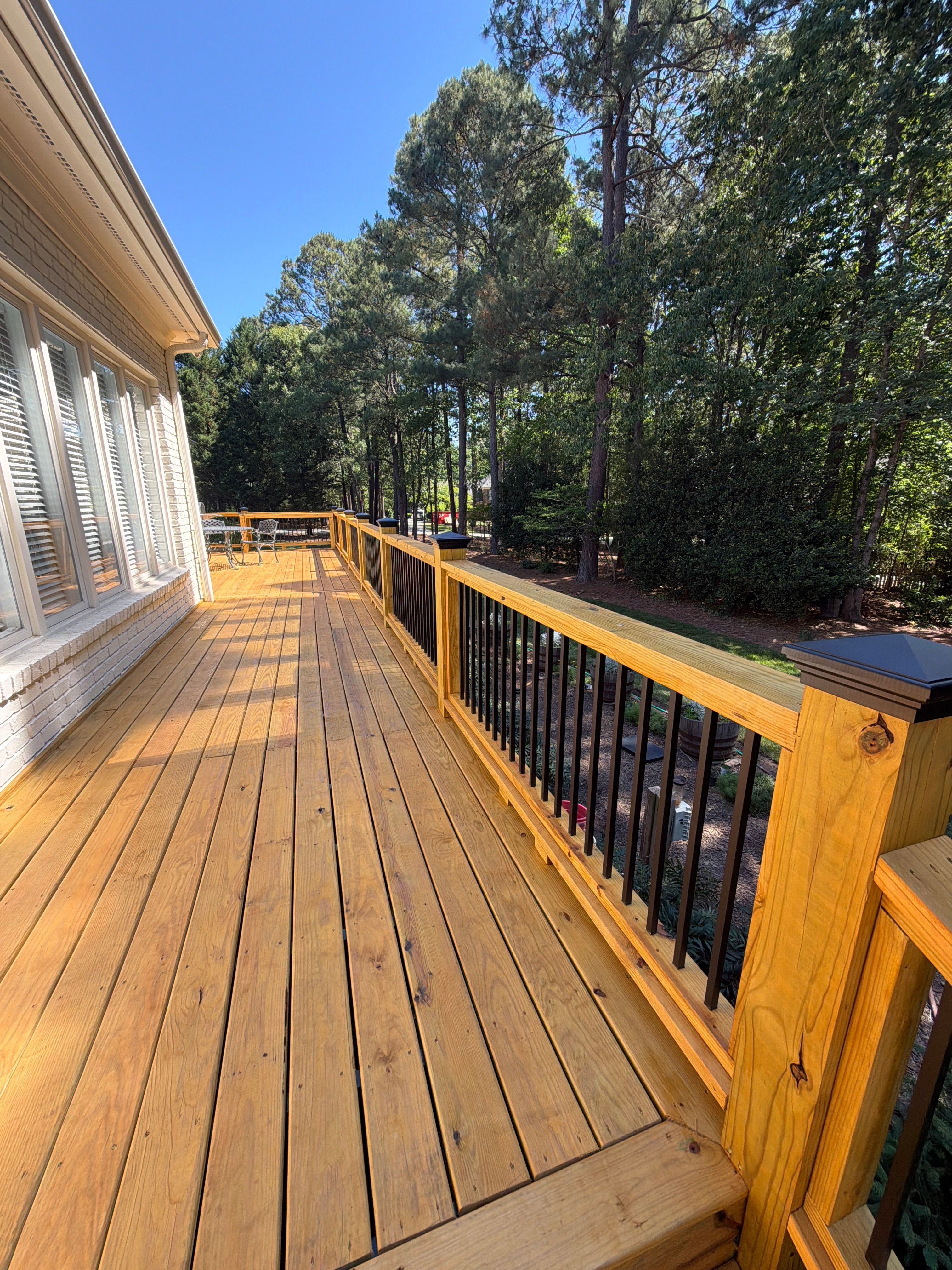 Deck Stain, Round Balusters & Screened Porch Transformation by Billy Weatherspoon Contractor