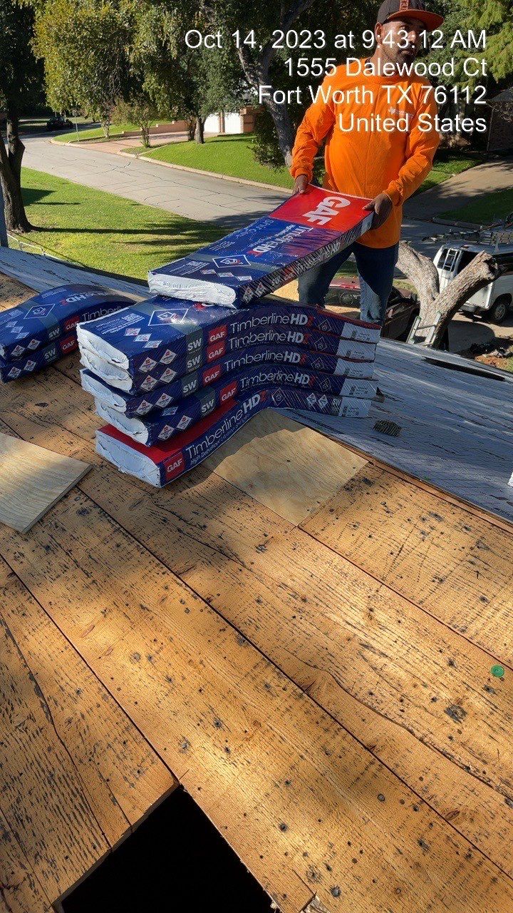 Residential Roof Replacement using GAF HDZ Shingles - Ft. Worth TX by Roof Experts