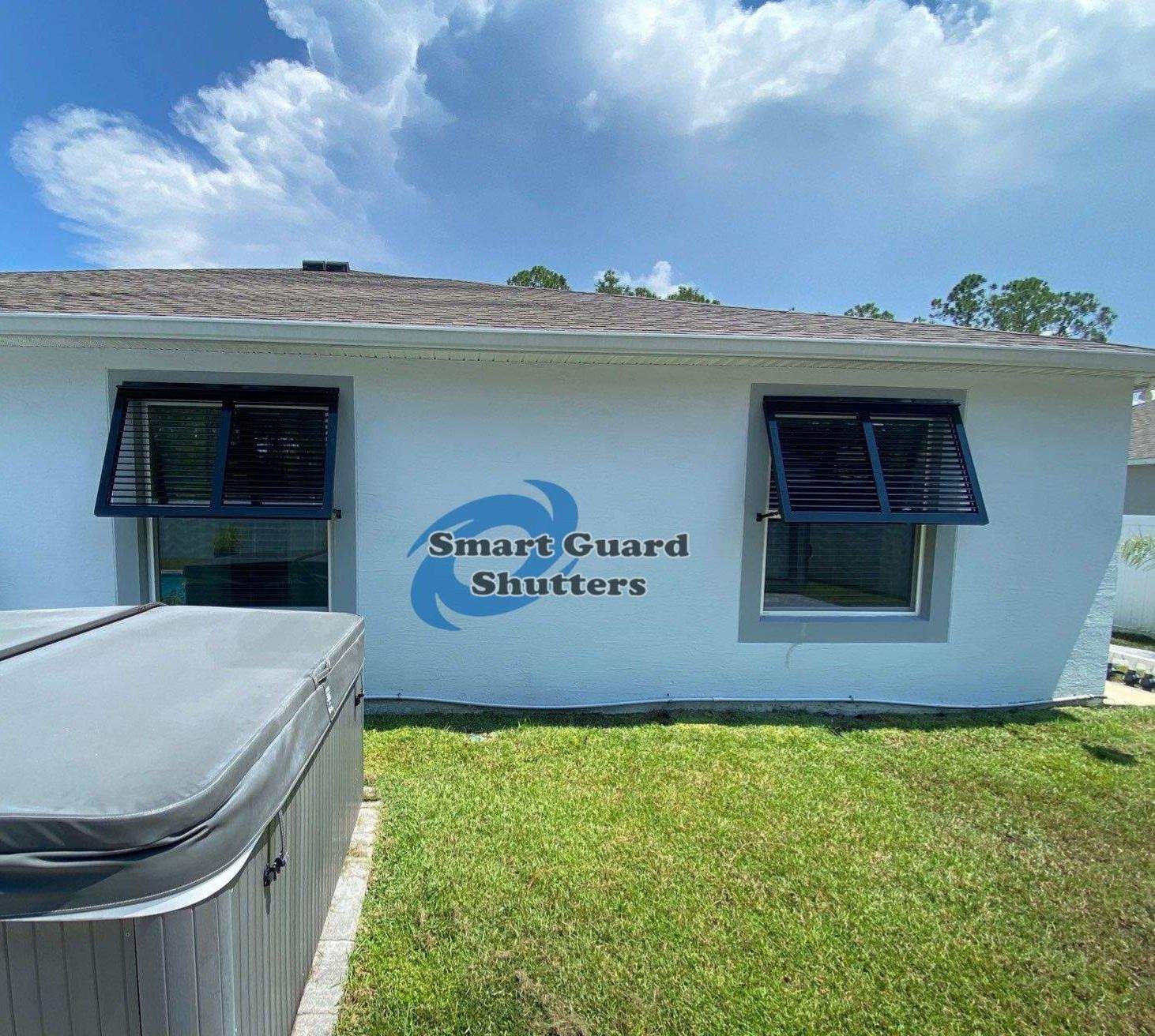 Decorative Half-Length Bahamas in Jet Black by Smart Guard Shutters