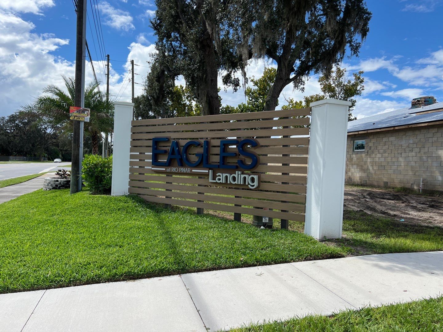 Eagles landing Channel Letters on Backer by SignCrafters