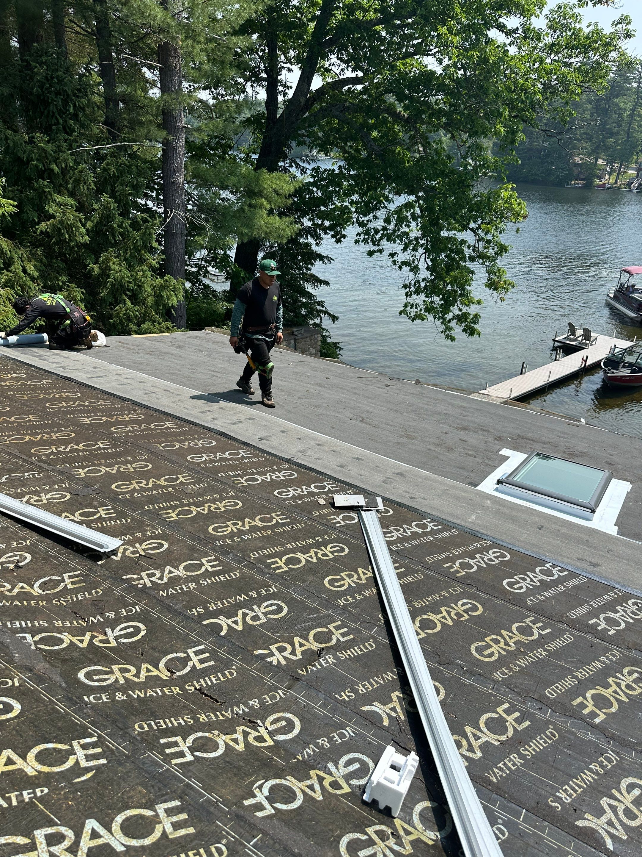 OC Roof Install On The Lake In Deerfield, New Hampshire by Tall pine roofing