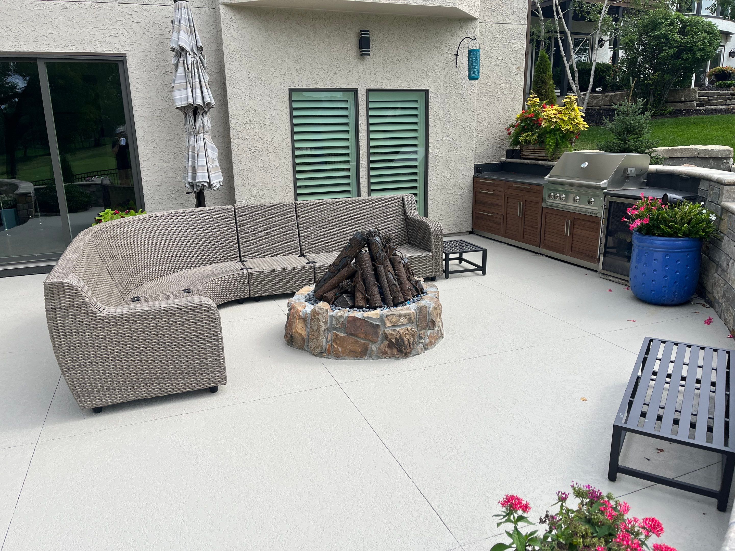 Lenexa -- Pool Deck Resurface with Pewter Grey Sealer by Big Red Decorative Concrete, LLC