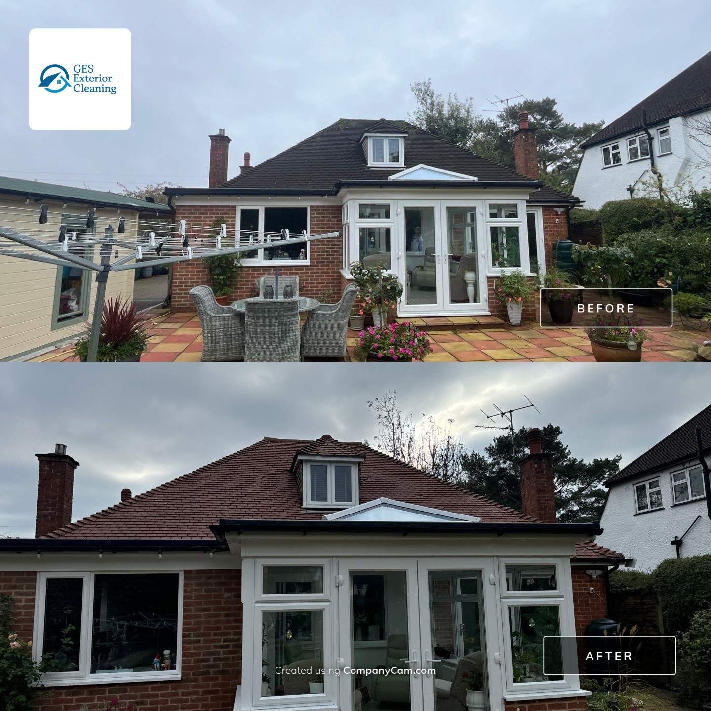 Roof Clean  - Moss Removal - Gutter Clean using Softwash Equipment by Ges Exterior Cleaning ltd