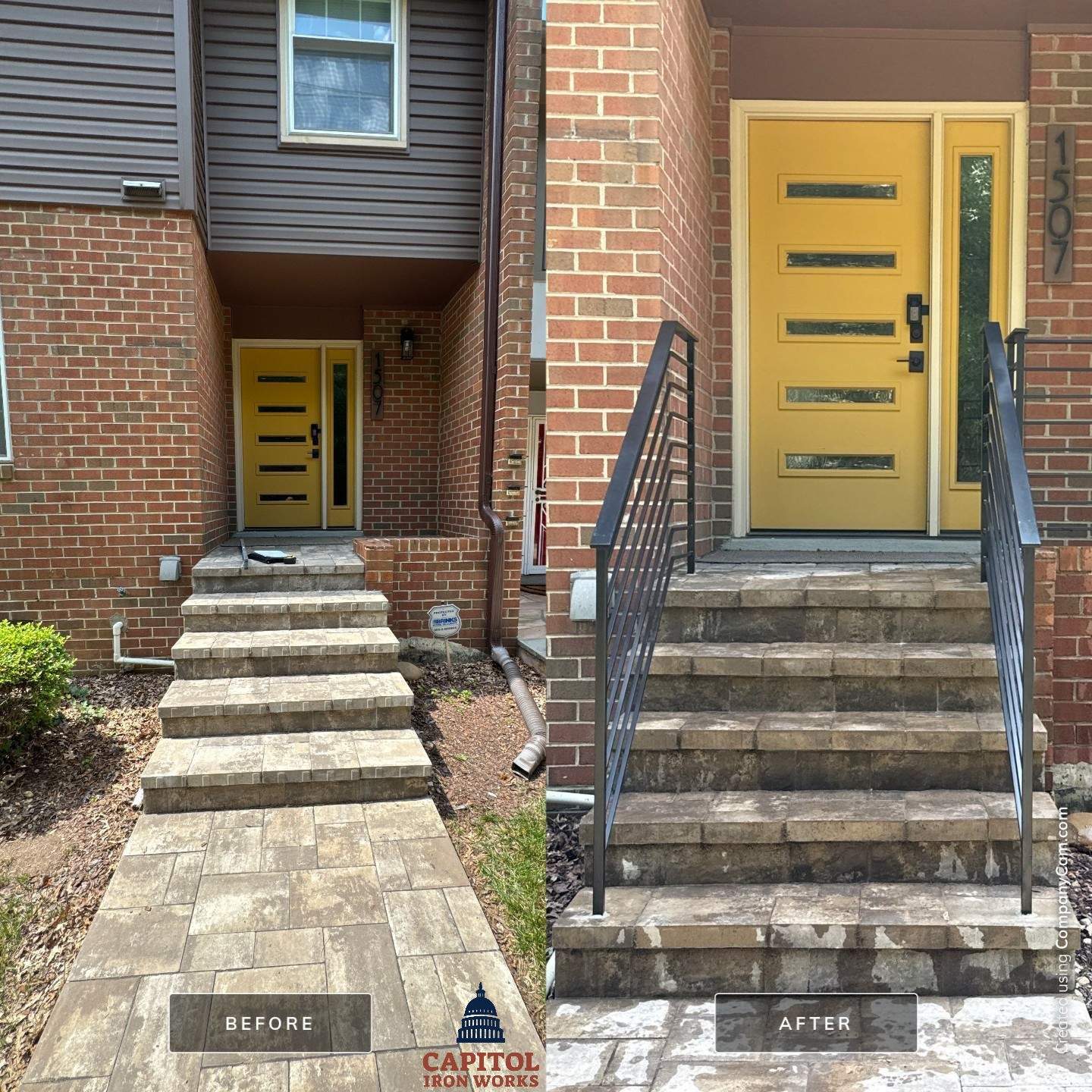 Modern Horizontal Picket Steel Railing – Residential Interior – Washington, DC by Capitol Iron Works