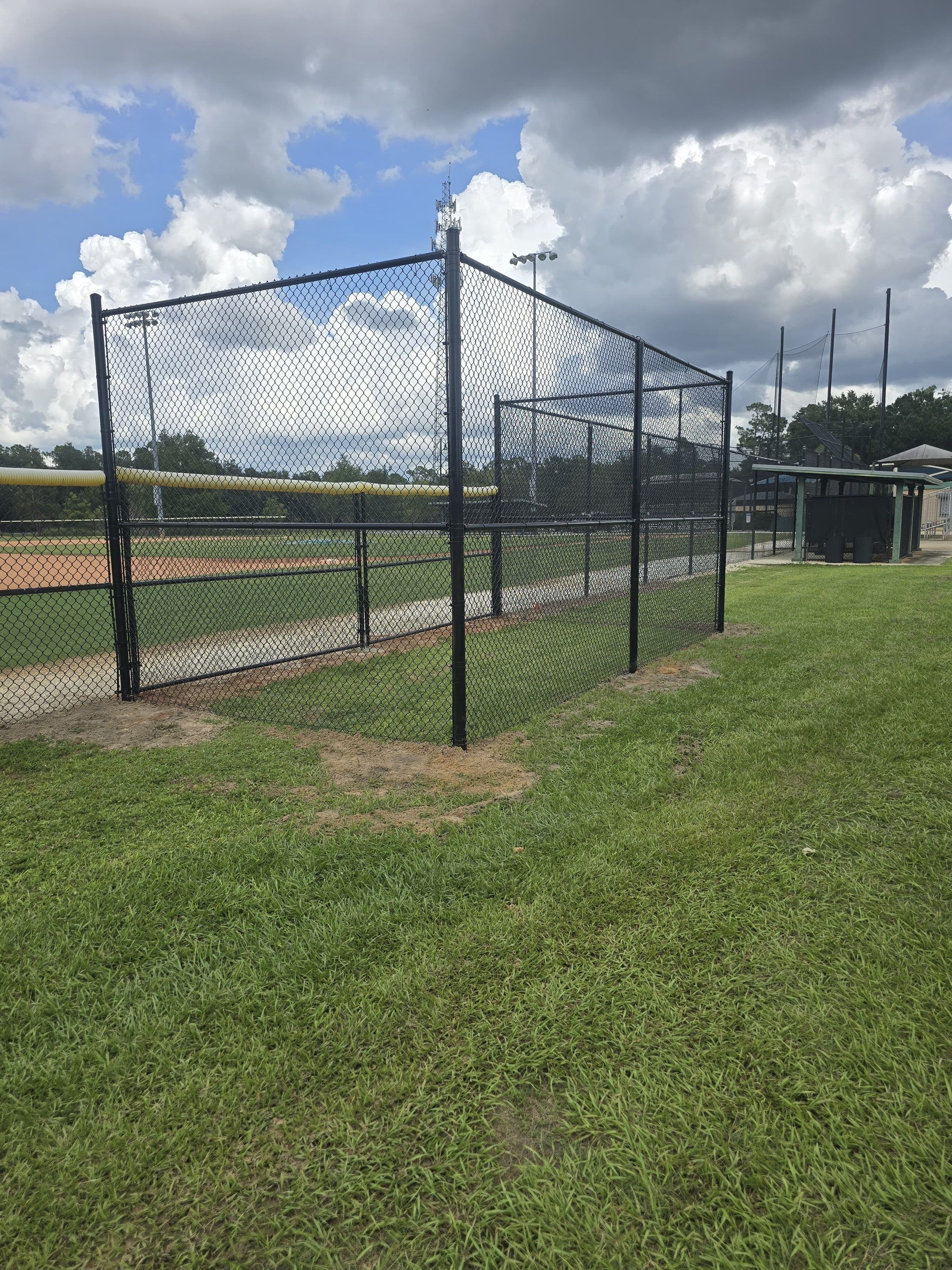 Commercial Black Chain Link Fence Installation in North Port by True Fence LLC
