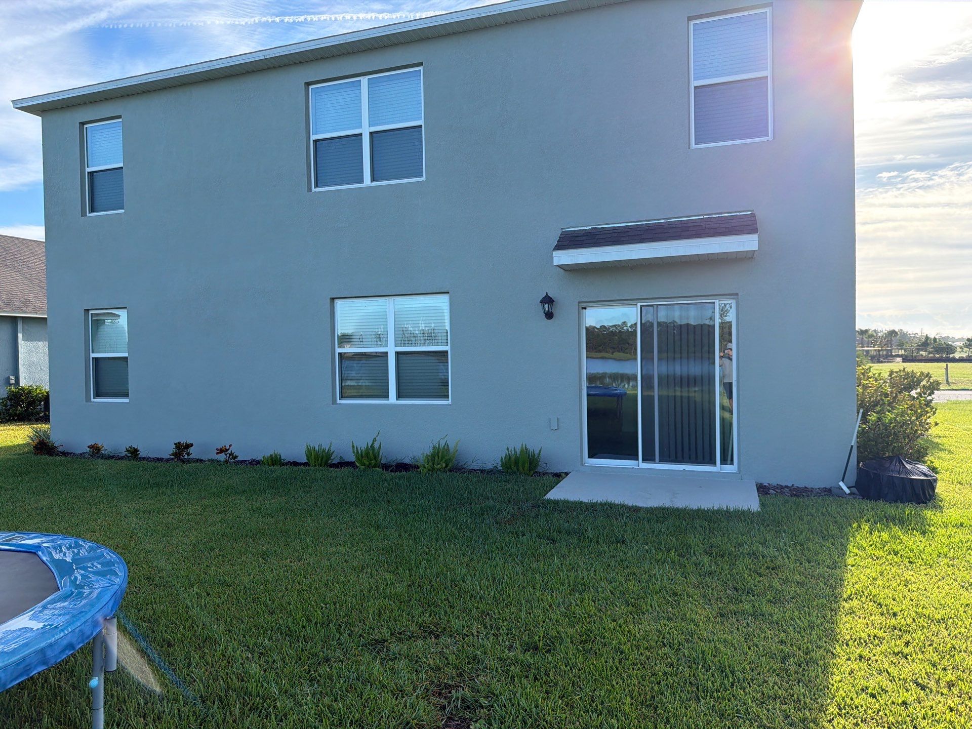 New concrete pad by Courtesy screening