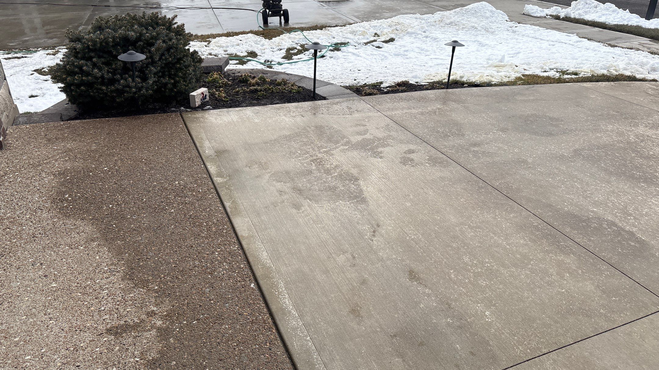 Two-Tone Driveway Resurface - Olathe, KS by Big Red Decorative Concrete, LLC