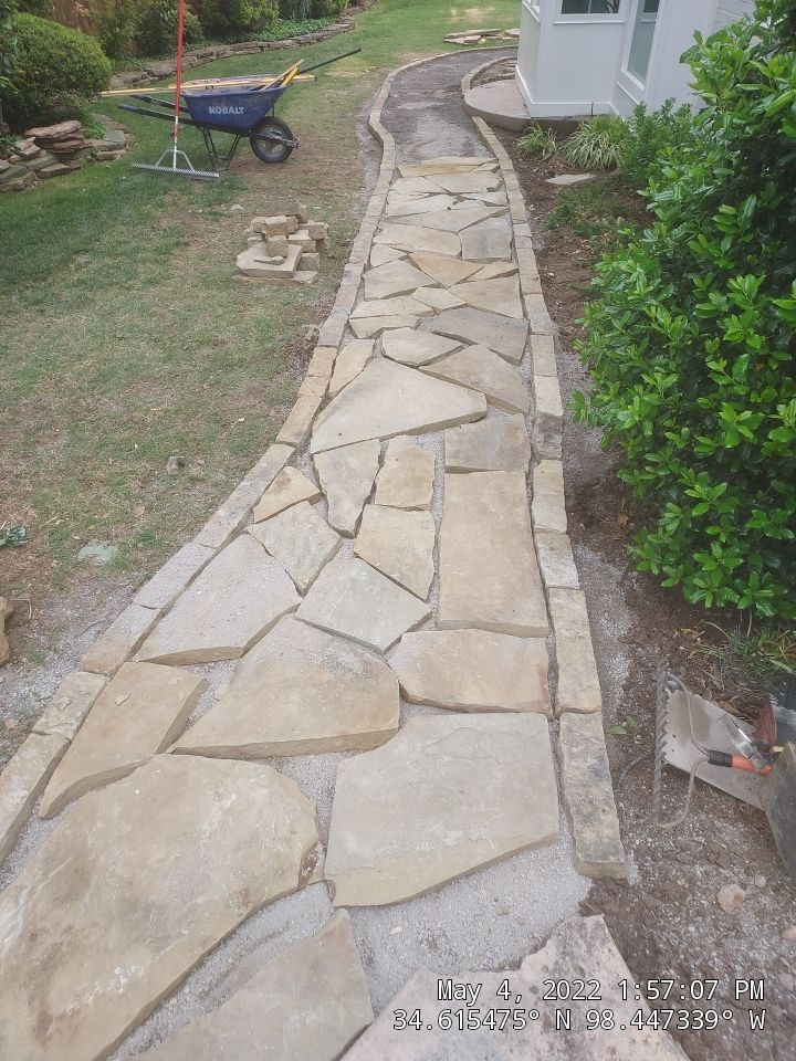 Flagstone walkway using Flagstone  by Clays Services Inc