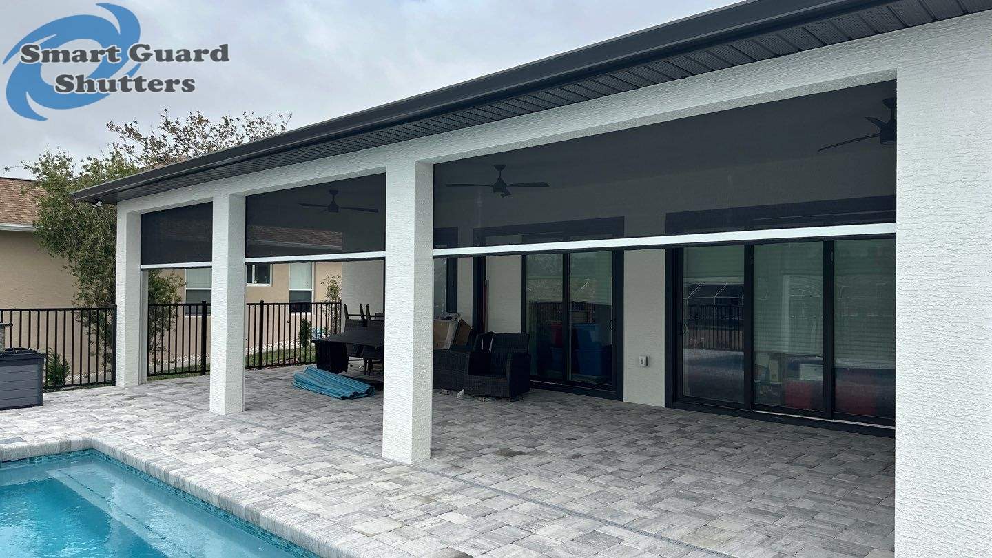 Retractable Screen in White/Black by Smart Guard Shutters
