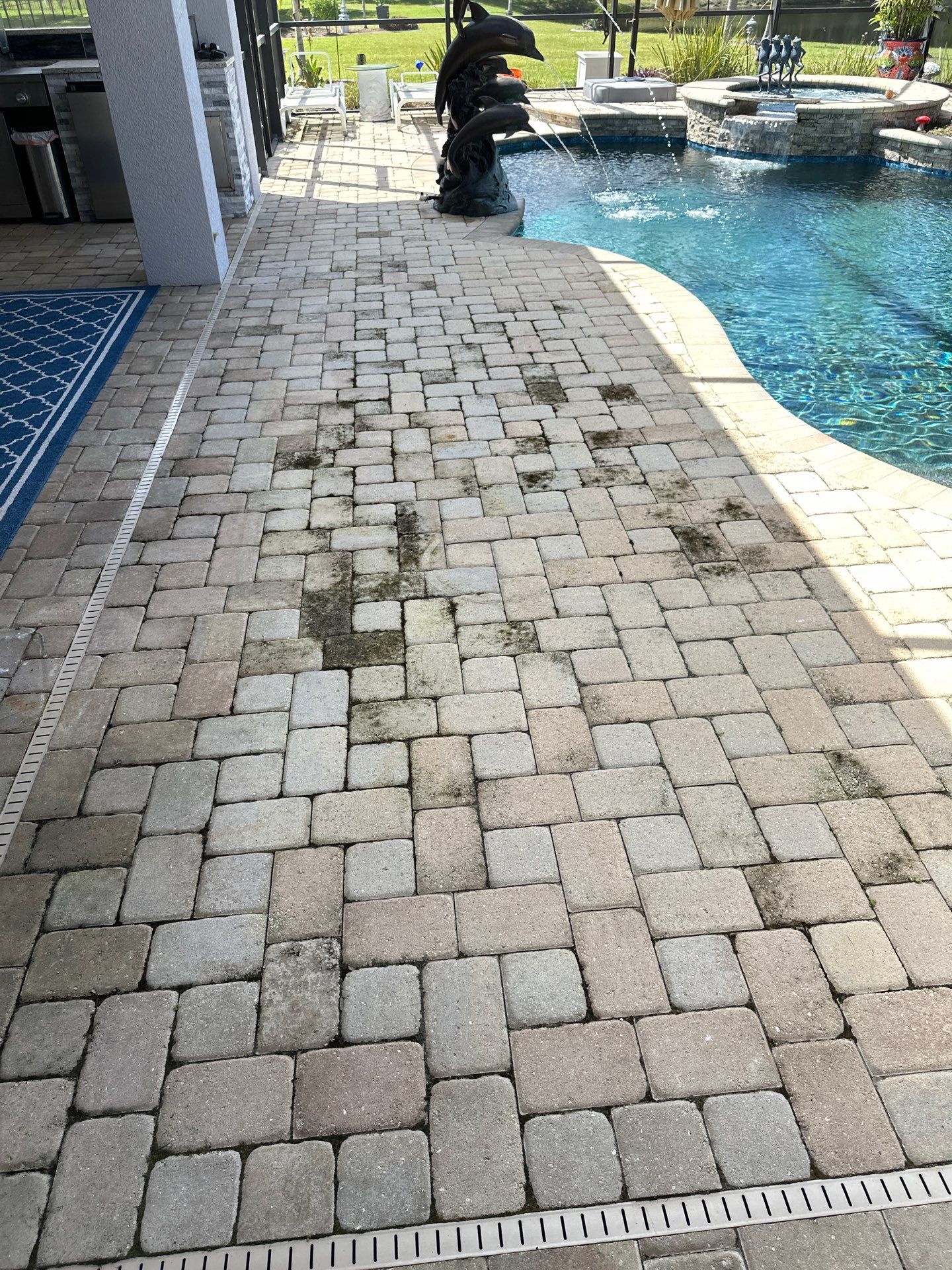 Paver Driveway, Pool Deck, Outdoor Furniture & Culvert Cleaning in Winding River Community, Bradenton, FL | Sunshine AquaWash by Sunshine AquaWash