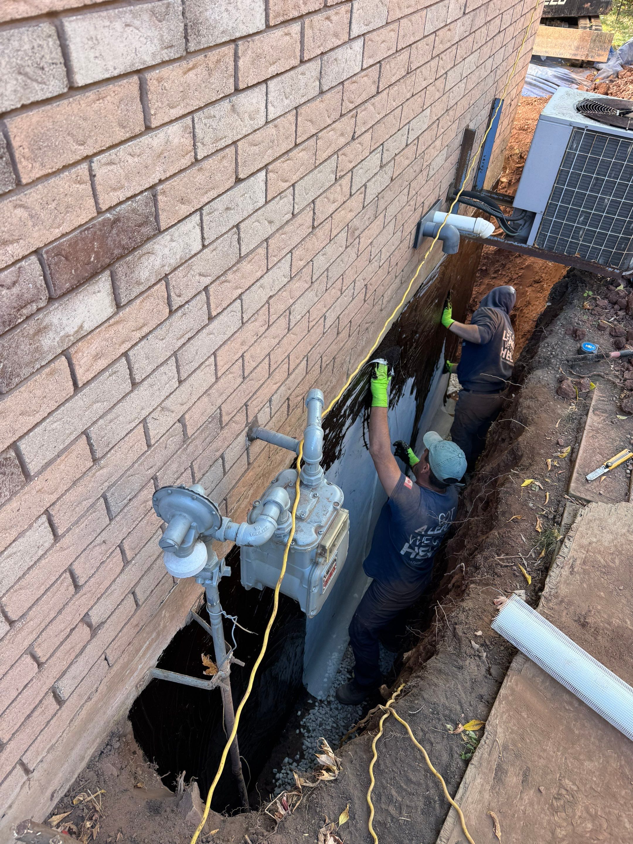 Full House Exterior Waterproofing and Foundation Membrane Installation in Oakville by Canada Waterproofers Inc