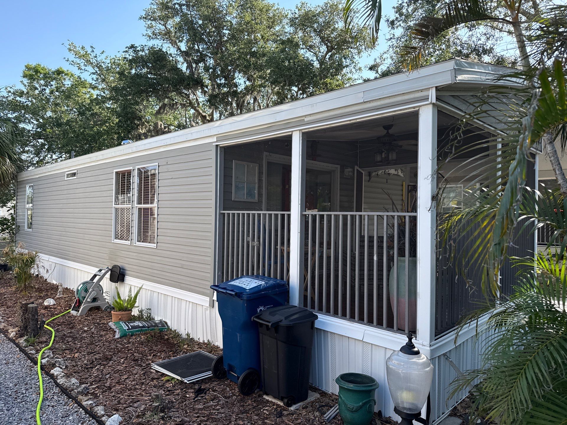 Mobile Home House Wash & Screened Porch Cleaning | Fisherman’s Cove RV Park | Terra Ceia, FL by Sunshine AquaWash