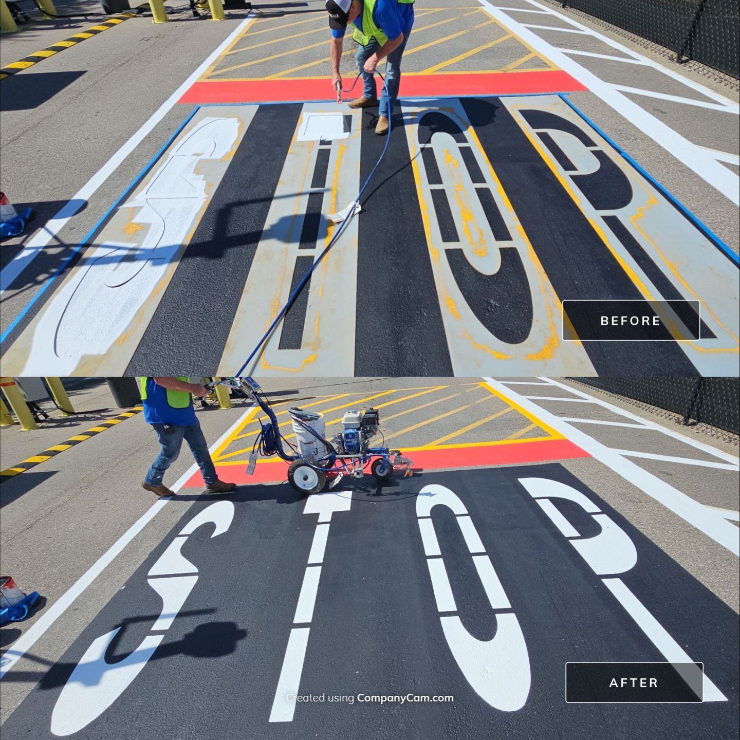 Striping Amazon Parking Lot  by Billy Weatherspoon Contractor