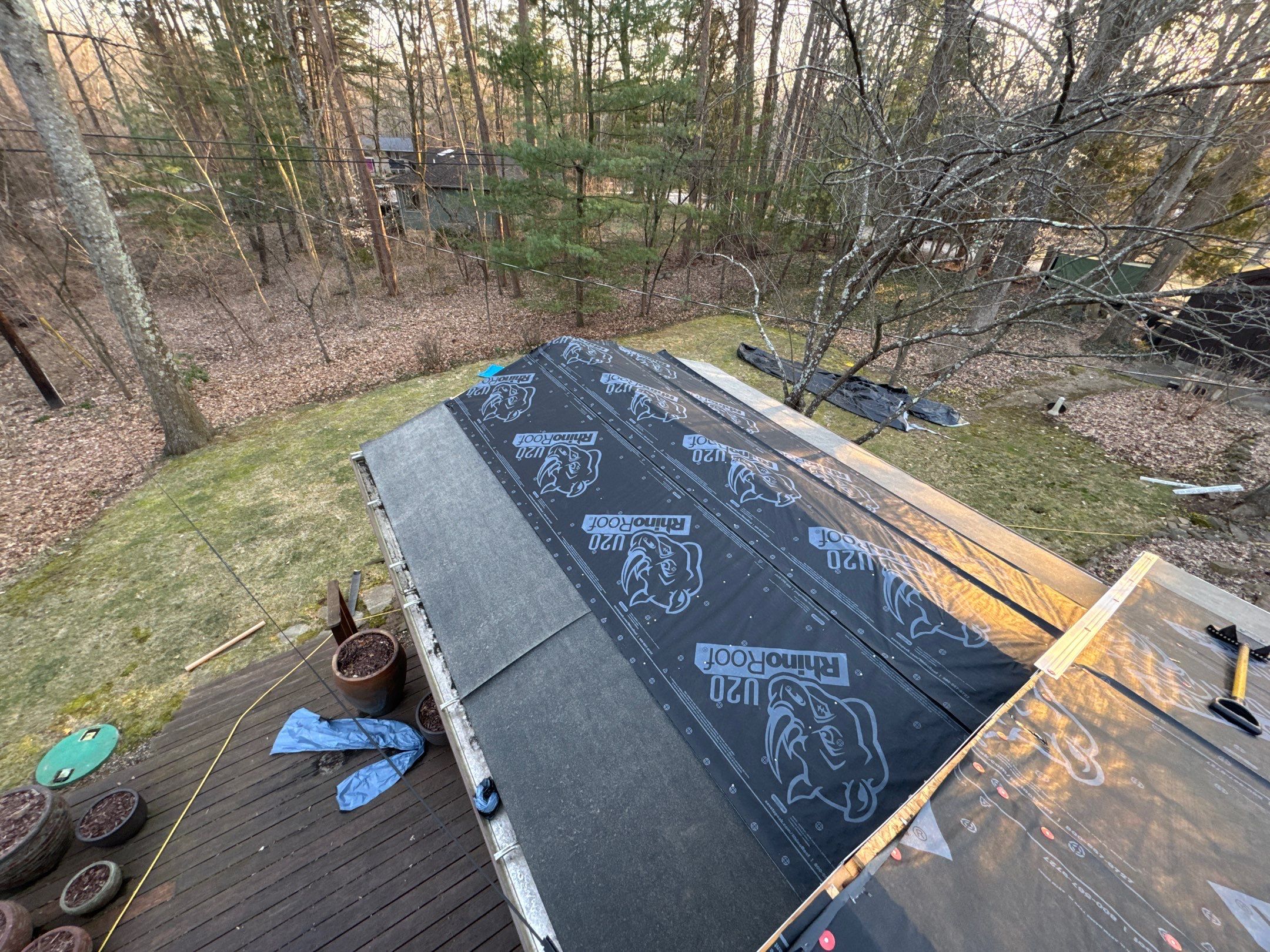 Residential Roofing Installation using Malarkey Vista AR Shingles (Black Oak) by Koontz Construction