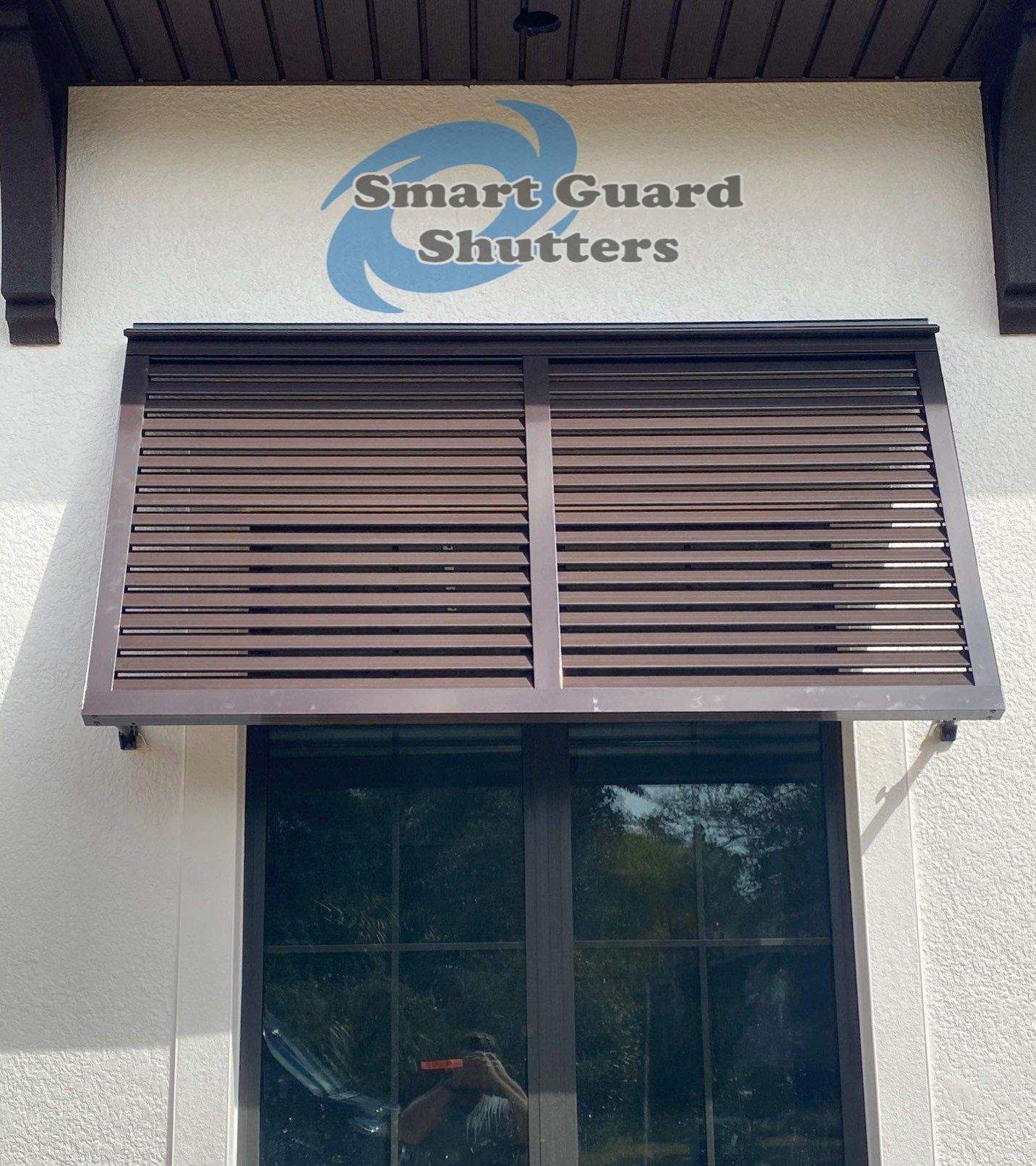 Decorative Bahamas in Grey Brown by Smart Guard Shutters