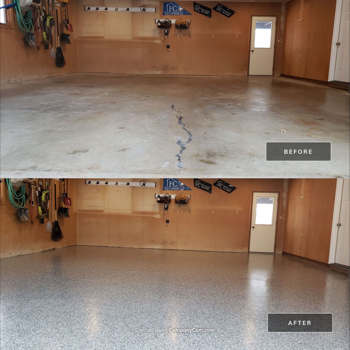 Pella Garage Floor Coating in Smoke by Revival Concrete Coatings