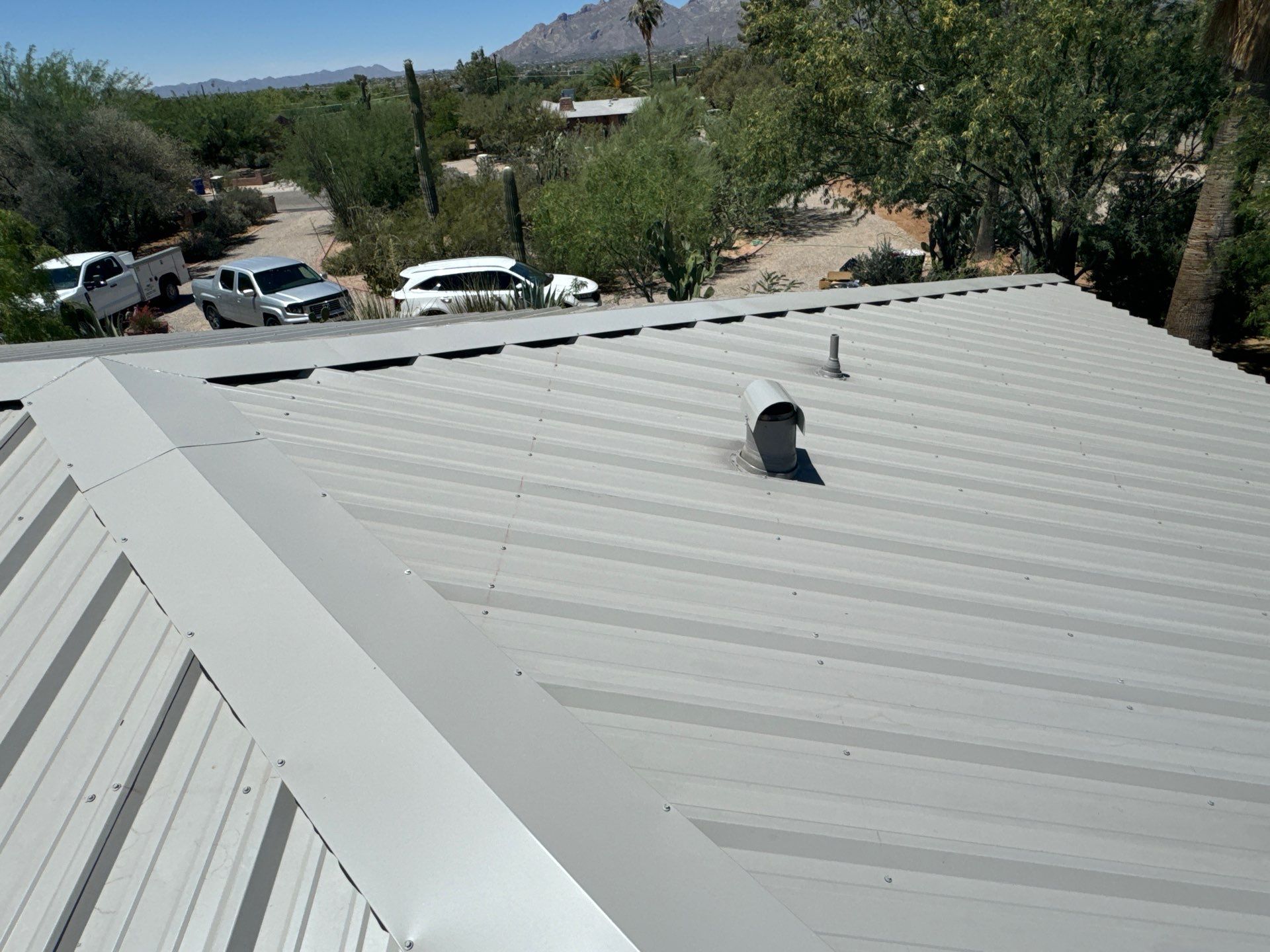 Light Stone Exposed Fastener by Reimagine Roofing