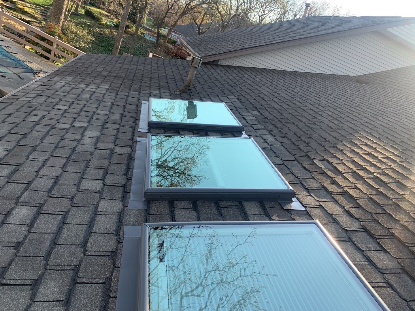 replacement of three skylights in Tulsa by McCann's Roofing and Construction