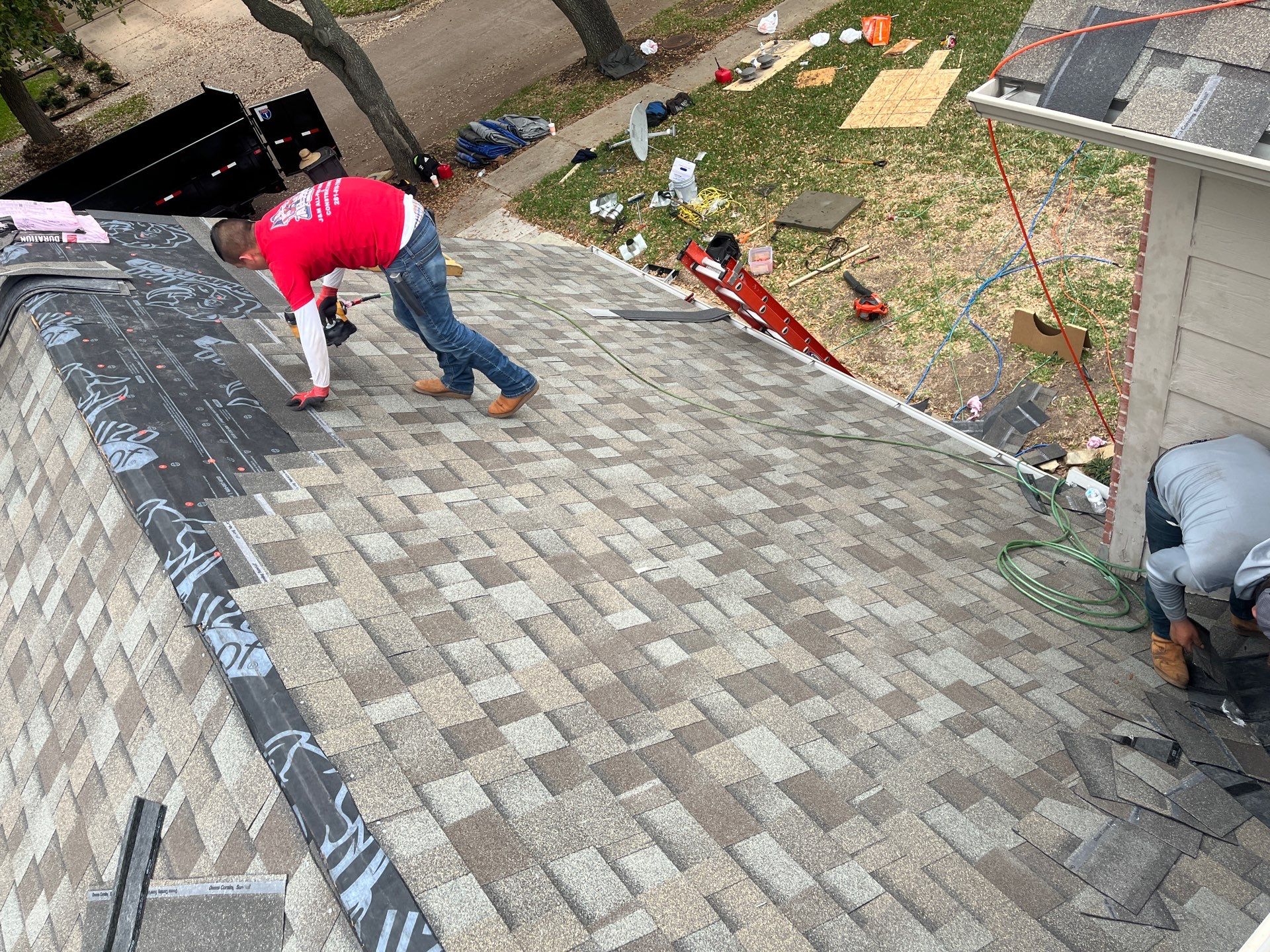 Residential Roofing Installation using Owen's Corning Duration (Lifetime) Shingles by Roof Repair Company