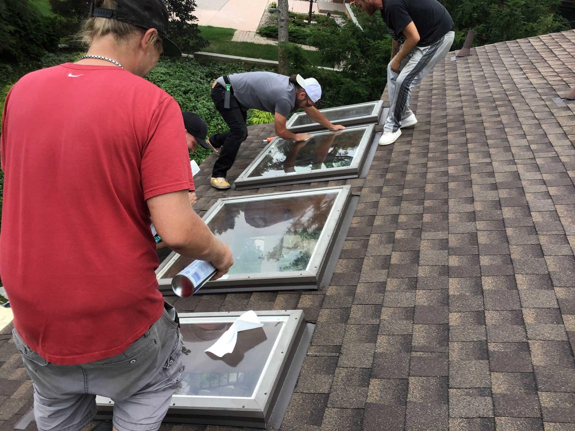 Velux Skylights, GAF Roofing, Front Porch Overhang by Northwest Construction 