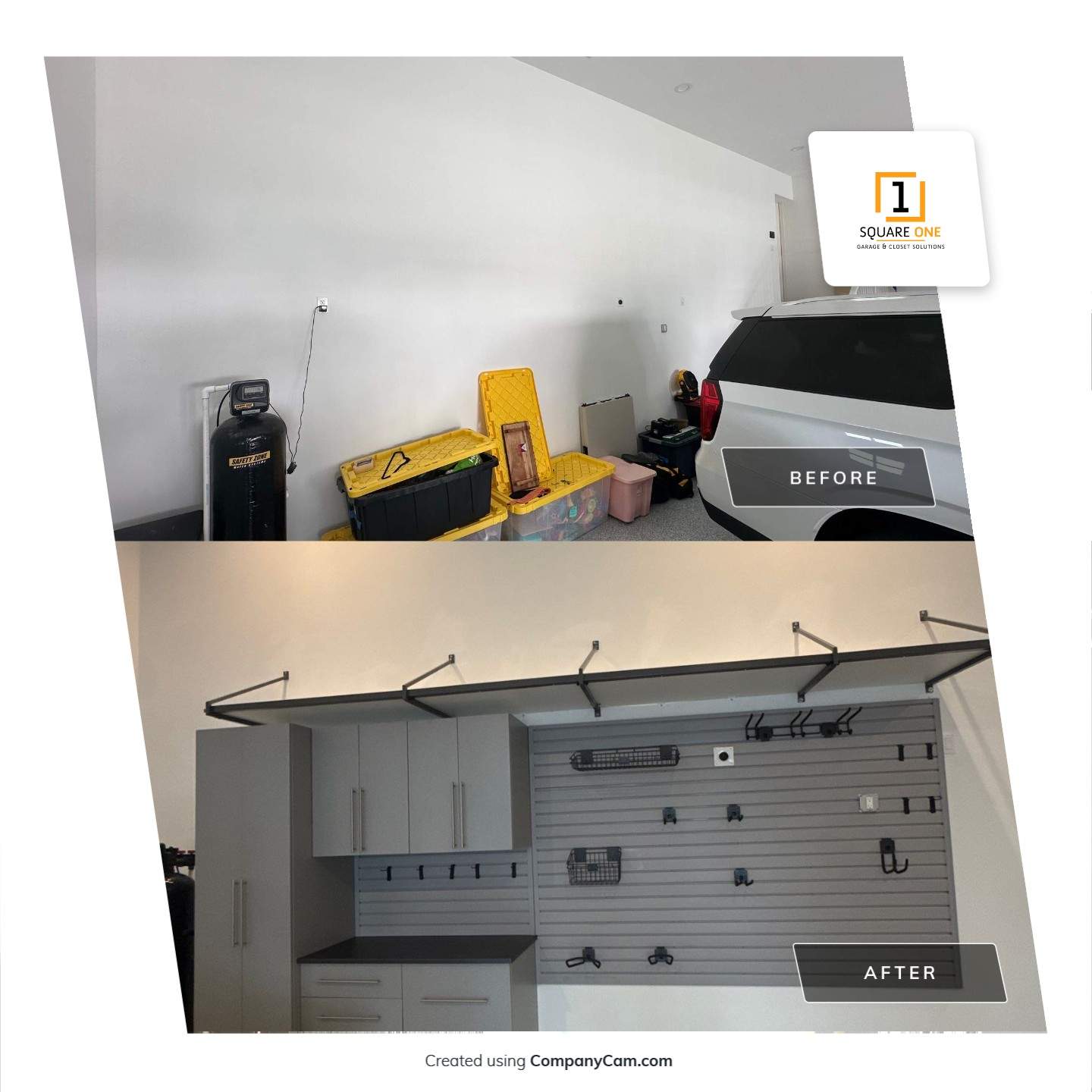 Custom Garage Storage Cabinets and Epoxy Floor Coating in Tampa by Square 1 Garage and Closet Solutions