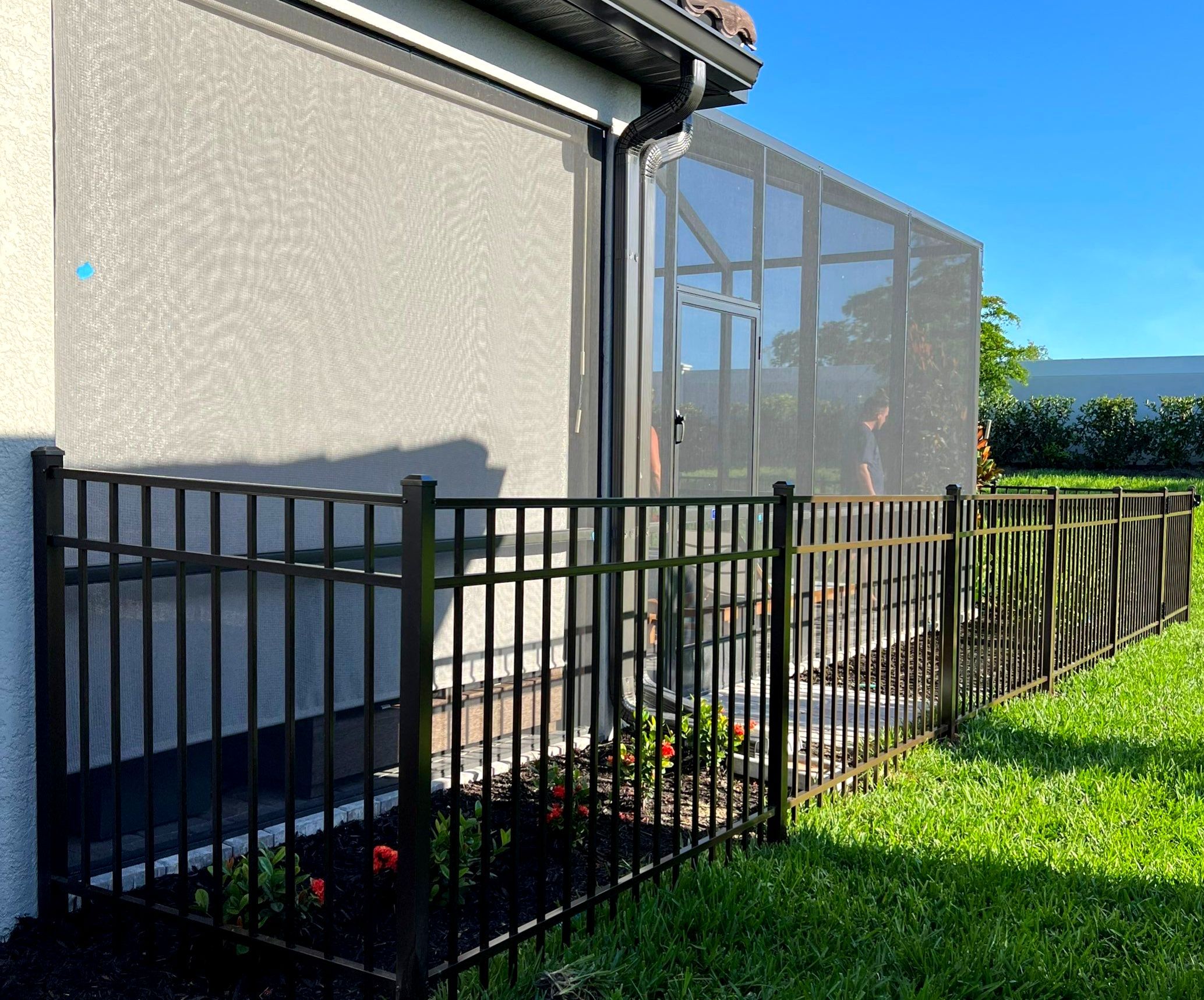Aluminum Fence Installation using Bronze 3 Rail Aluminum Fence by Asap fence and gates, LLC