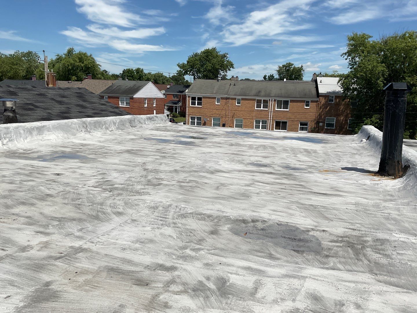 Residential Roofing Repair using Mule-Hide 221 Wet/Dry Roof Cement by Alpha Design Services