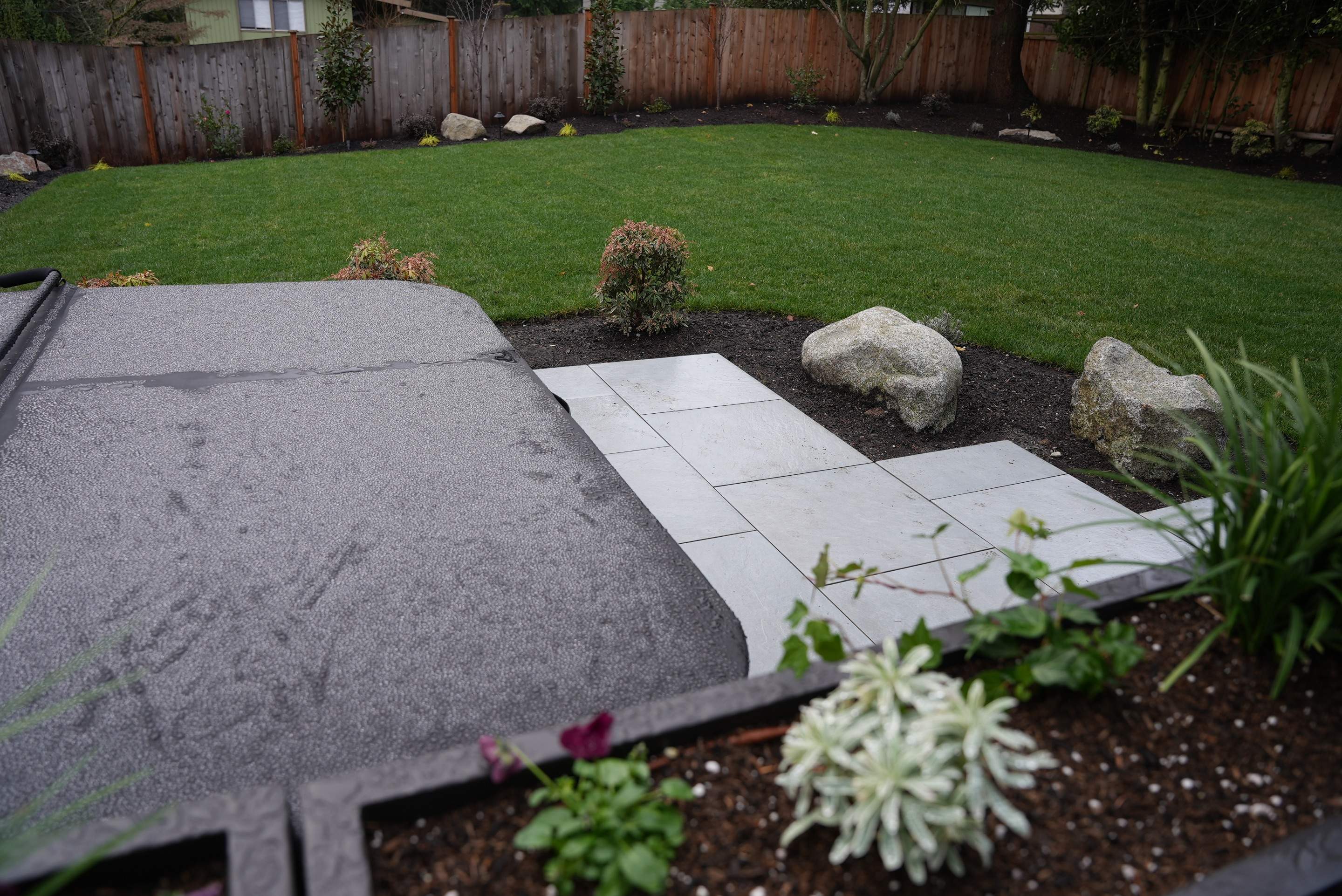 Hardscaping Back Patio Landscape Project  by Jireh Asphalt & Concrete Inc 