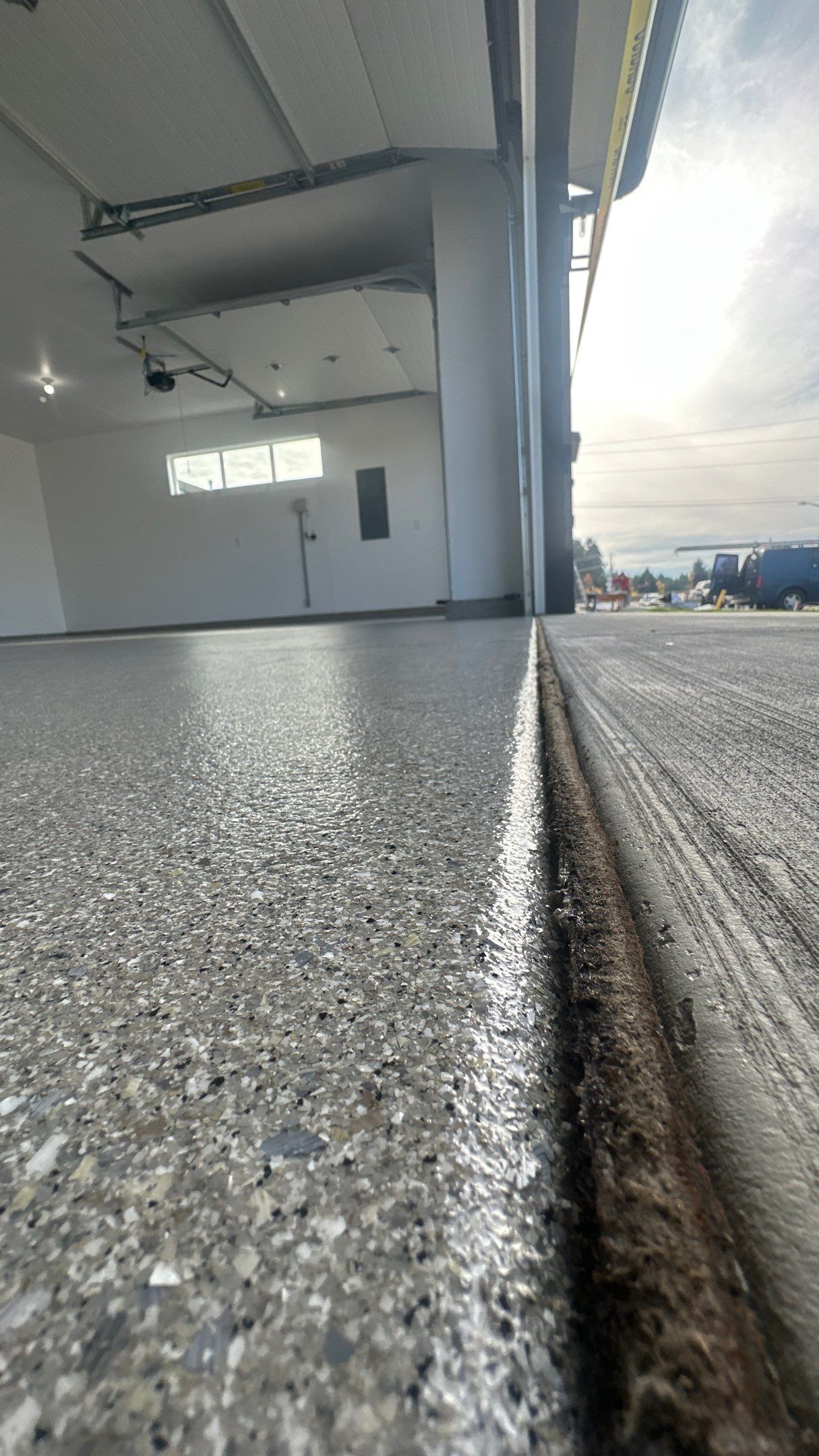 Garage Transformation using Travertine by Croc Coatings, LLC