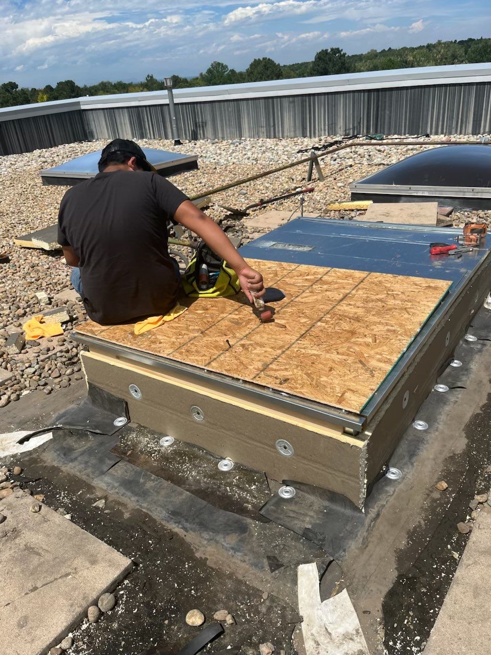 Bentley Denver Commercial Roofing Repair and HVAC Curb Flashing in Lone Tree CO by Rhino Roofing LLC